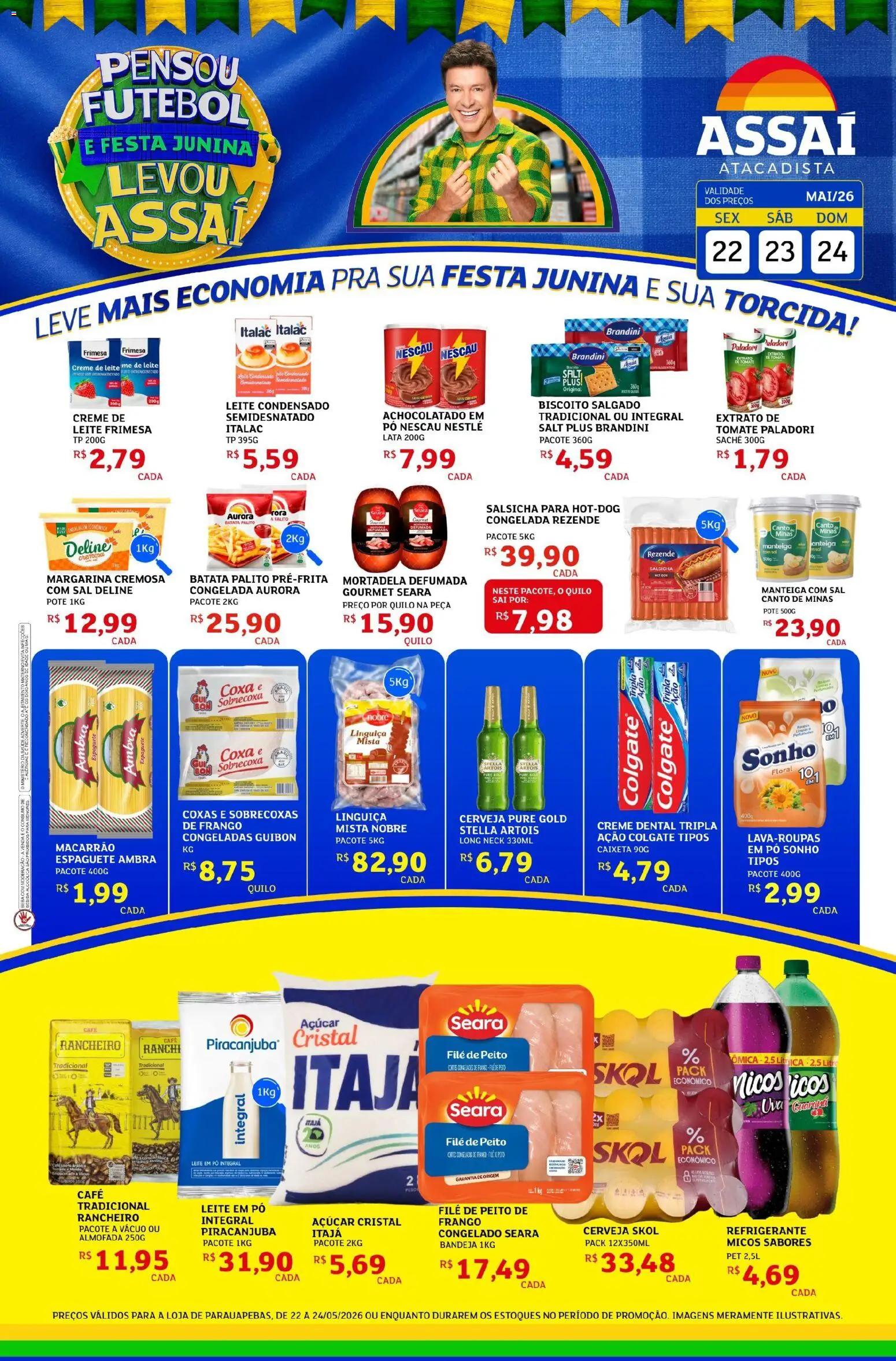 Assaí Atacadista Folheto - válido de 22.05.2026 | Página: 1 | Produtos: Leite, Creme, Creme dental, Leite condensado