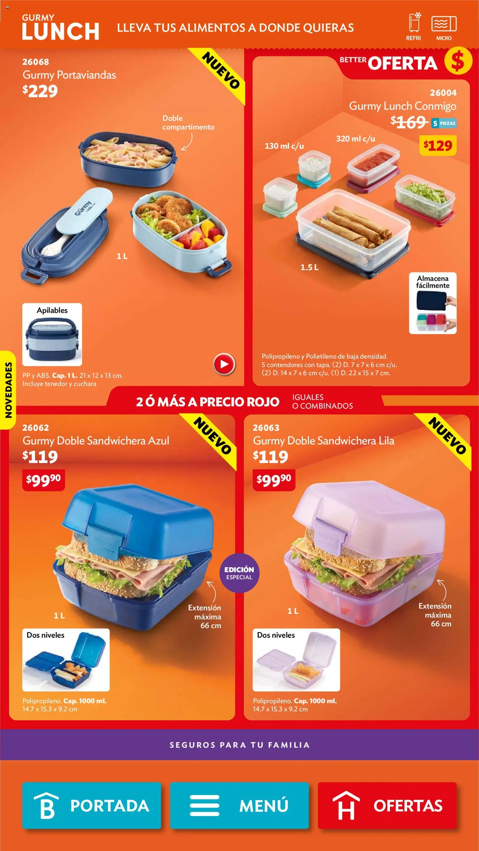 Nuevas ofertas de Betterware válidas en toda la República Mexicana desde el 03/08/2026. ¡Encuentra las mejores ofertas en Betterware campaña 8 2026! | Página: 26 | Productos: Extensión, Sandwichera, Alimentos, Cuchara