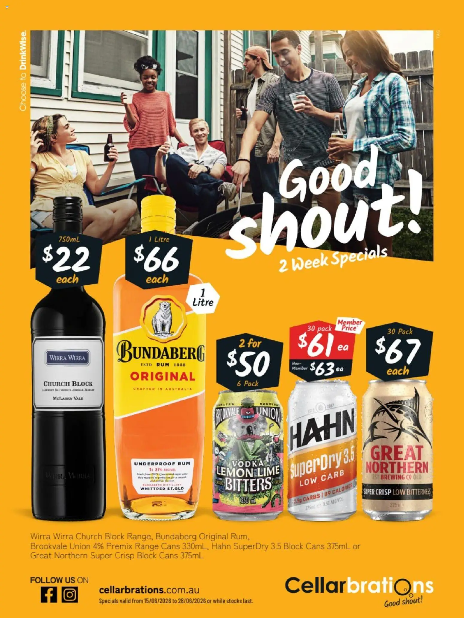 Cellarbrations catalogue - valid from 15.06.2026 | Page: 1 | Products: Vodka, Rum, Lemon, Lime