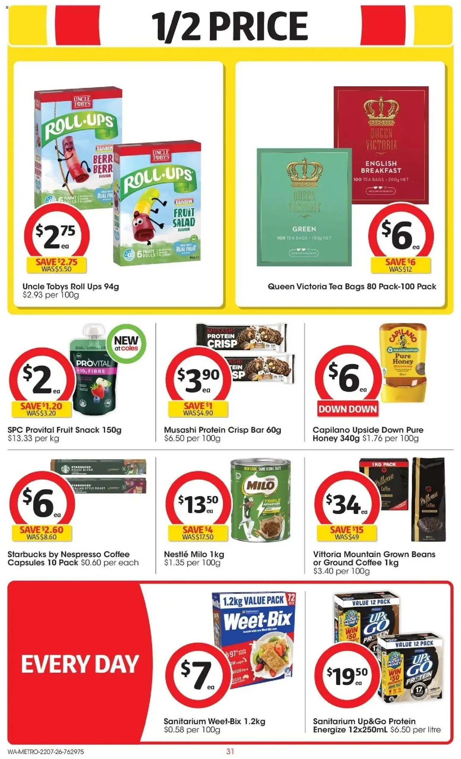 Coles catalogue - valid from 22/07/2026 | Page: 31 | Products: Coffee, Tea, Salad, UPS