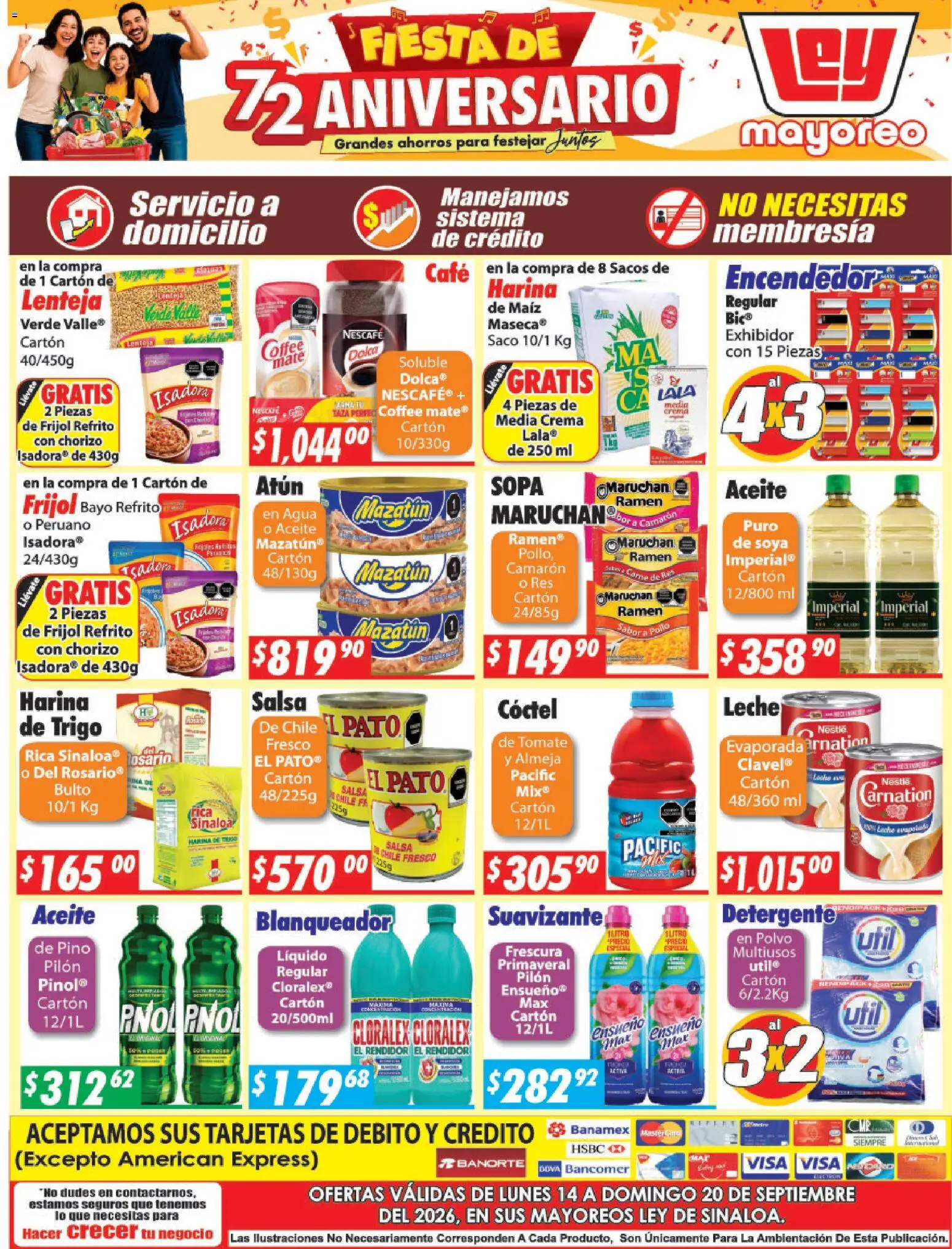 Nuevas ofertas de Casa Ley válidas en toda la República Mexicana desde el 14/09/2026. ¡Encuentra las mejores ofertas en Casa Ley folleto Sinaloa! | Página: 2 | Productos: Maíz, Sopa, Agua, Chorizo