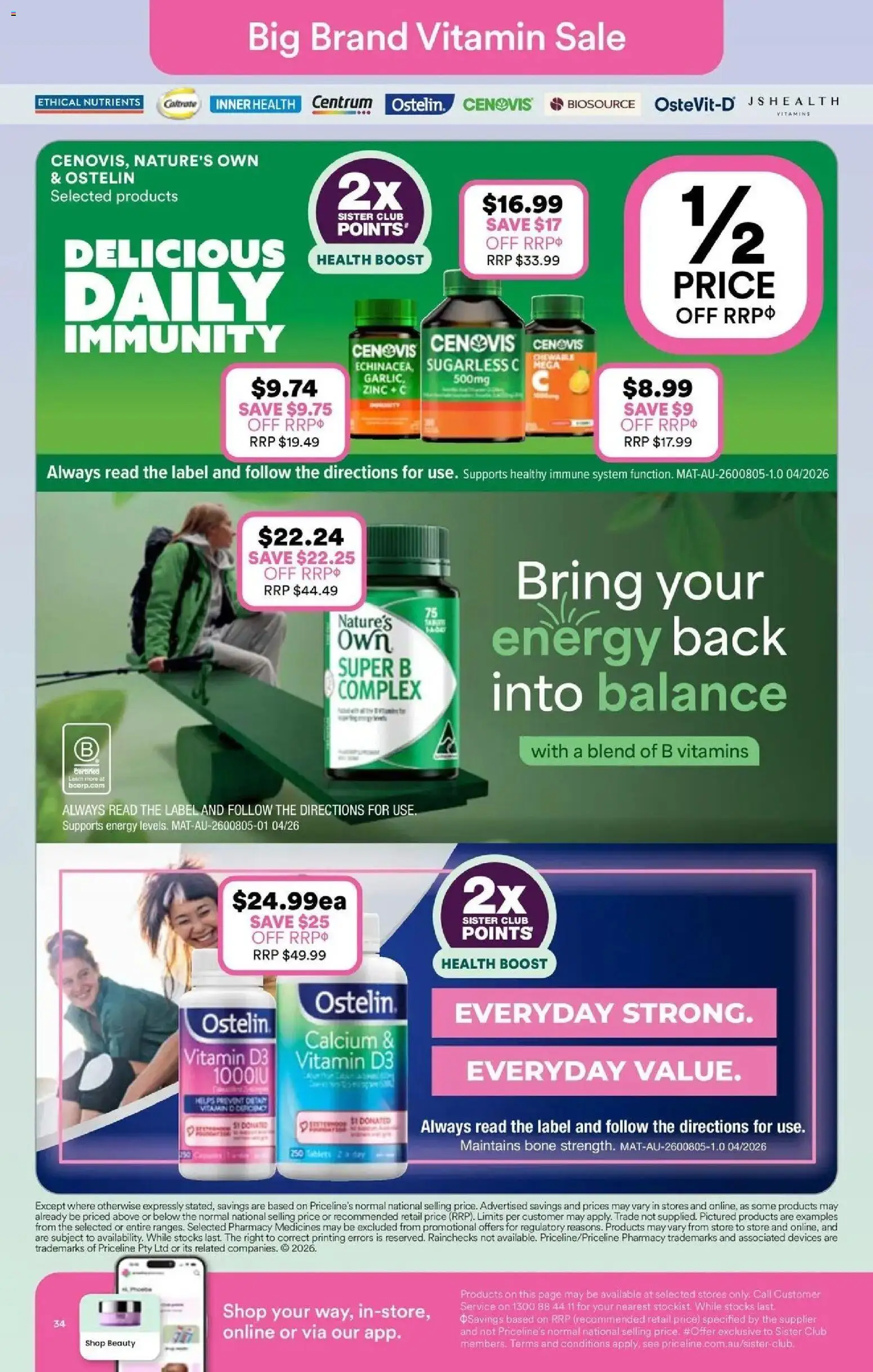 Priceline Pharmacy catalogue - valid from 03.06.2026 | Page: 34 | Products: Nutrients, Tablets, Vitamin, Zinc