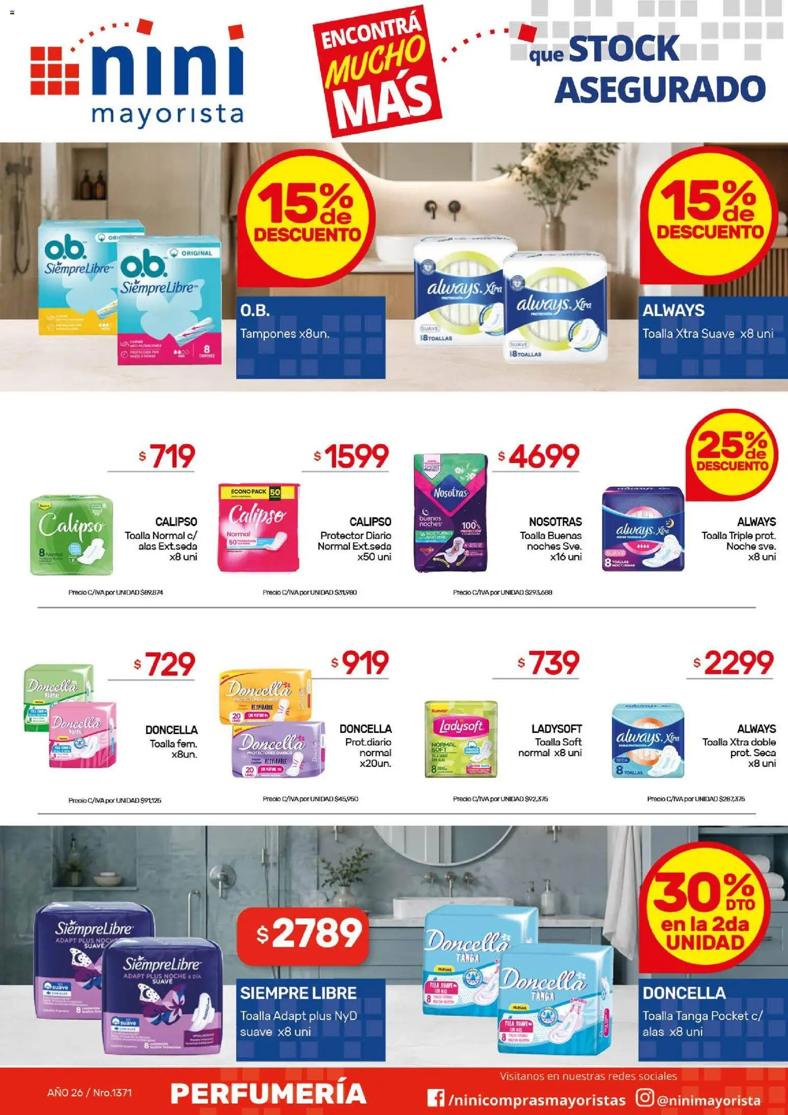 NINI Mayorista ofertas │ válido desde el 03/08/2026 | Página: 6 | Productos: Tampones, Toalla, Toallas