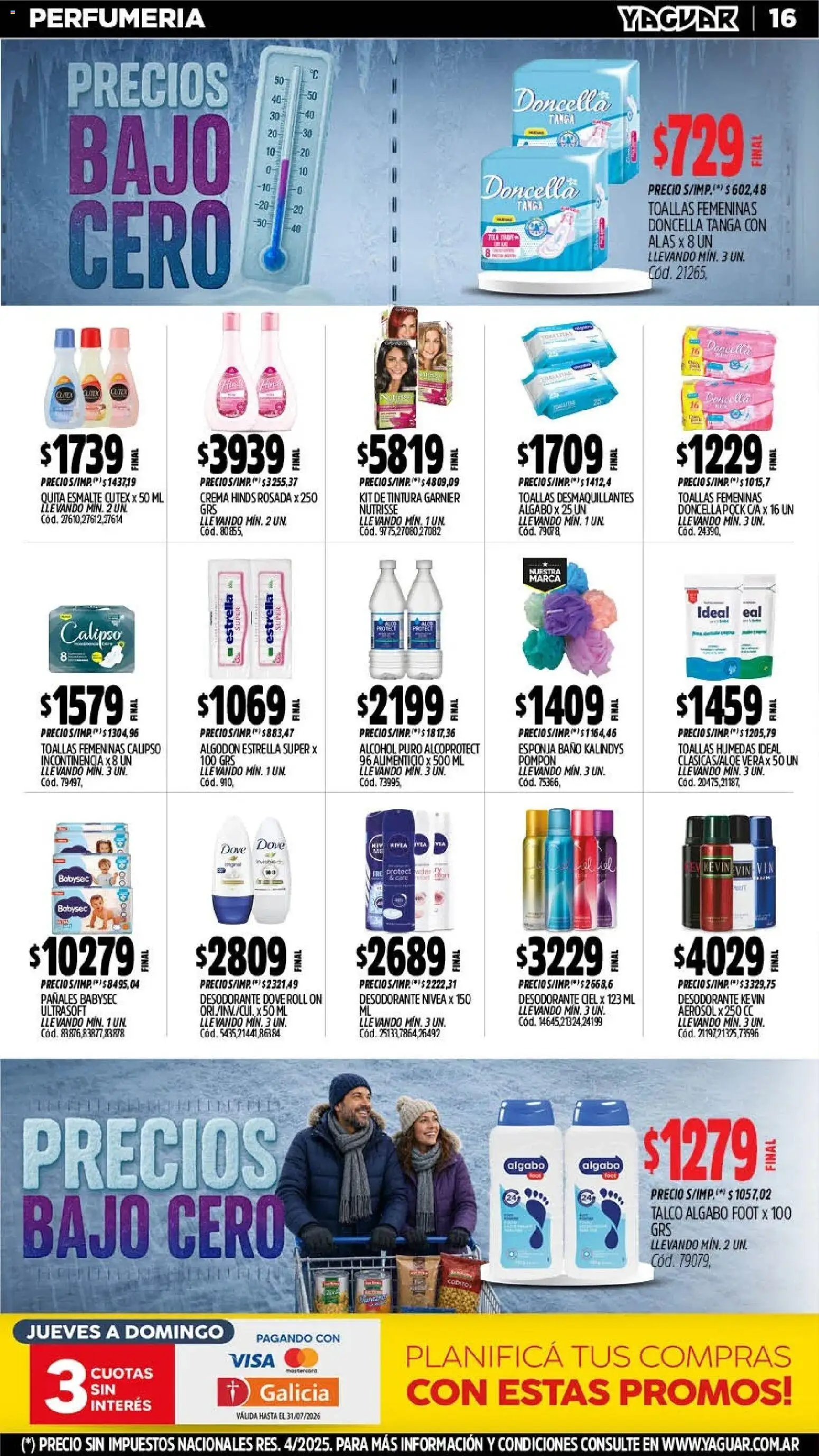Yaguar - Oferta Semanal Mar del Plata │ válido desde el 20/07/2026 | Página: 16 | Productos: Baño, Desodorante, Esponja, Pañales