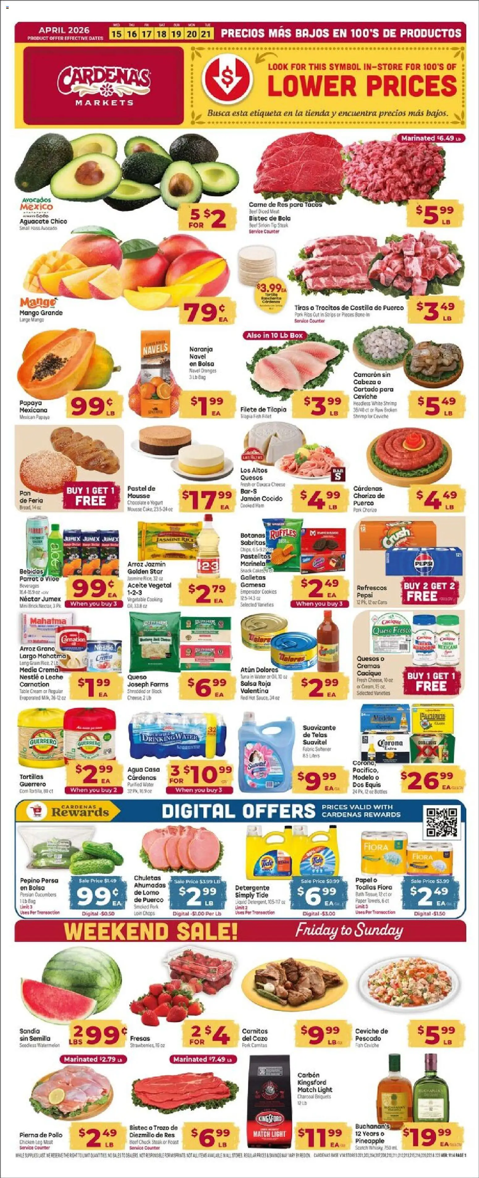 Cardenas Weekly Ad - valid from 15.04.2026 | Page: 1 | Products: Box, Bath, Cheese, Chocolate