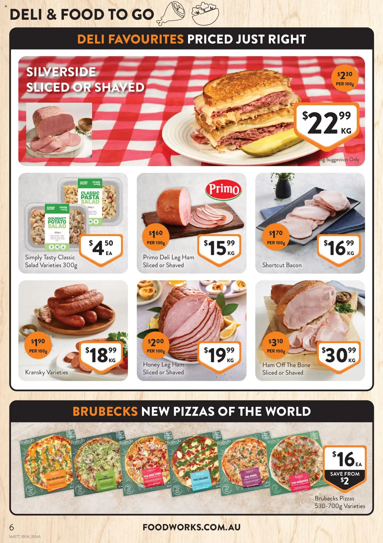 Foodworks catalogue - valid from 18/08/2026 | Page: 6 | Products: Potato salad, Bacon, Pasta, Salad