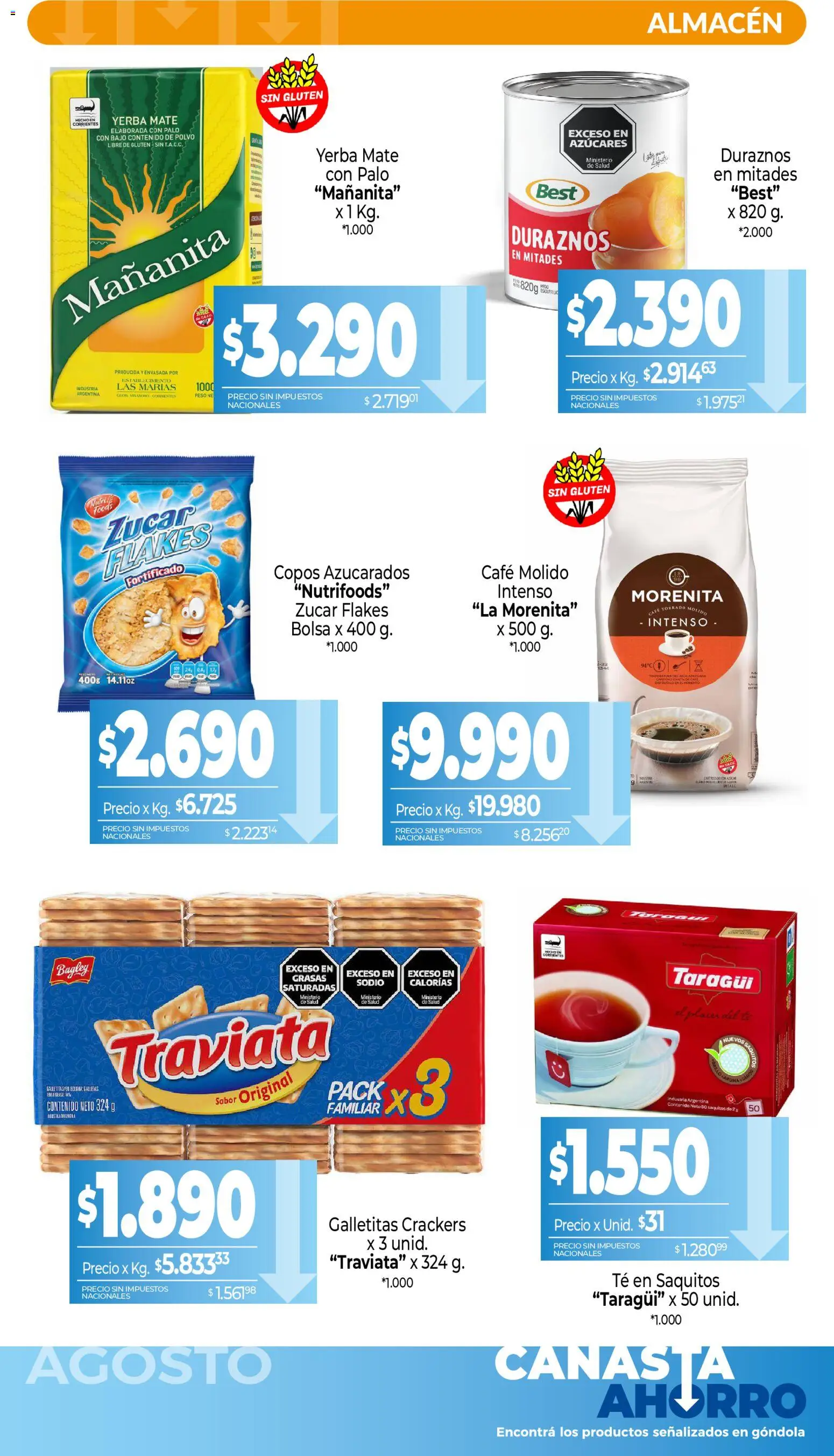 La Anonima Canasta Ahorro │ válido desde el 01/08/2026 | Página: 5 | Productos: Bolsa, Huevos, Café, Canasta