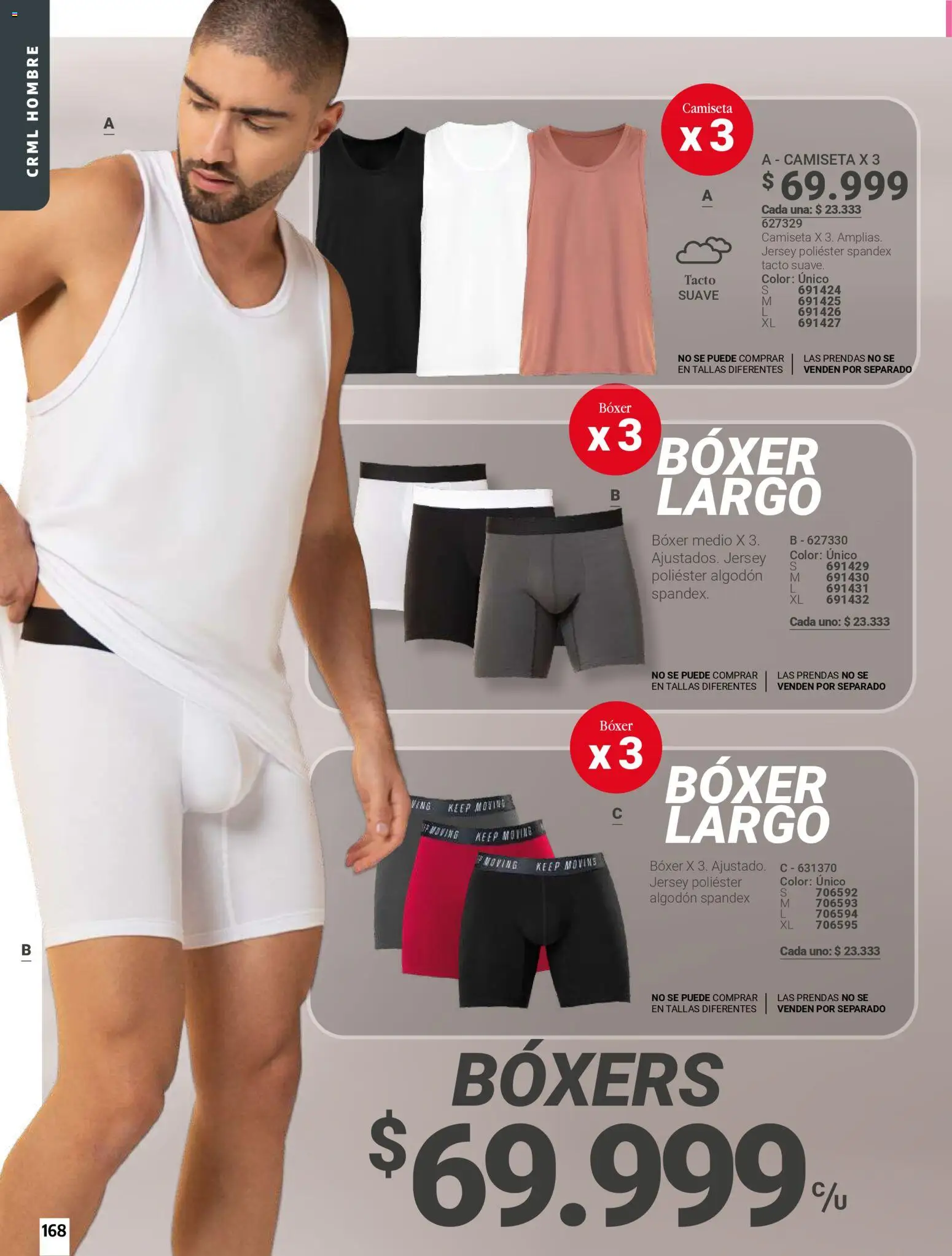 Carmel revista - valida desde el 01.06.2026 | Página: 168 | Productos: Algodón, Boxers, Camiseta