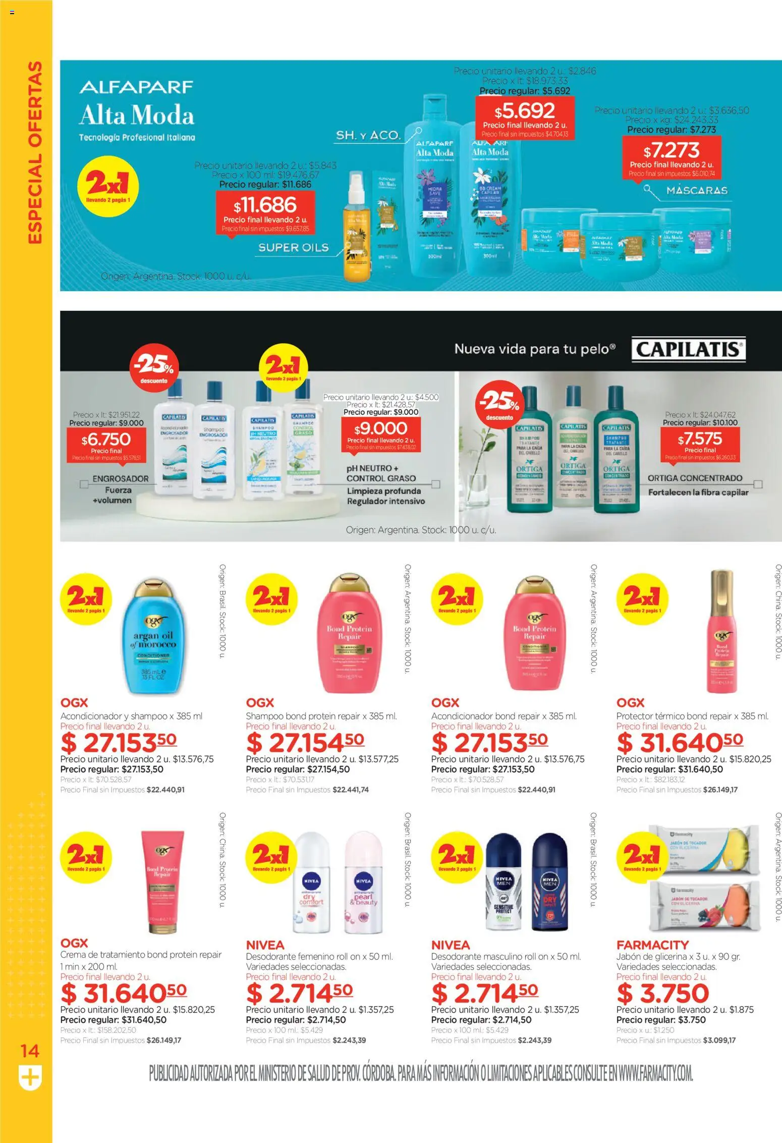 Farmacity catálogo │ válido desde el 02.06.2026 | Página: 14 | Productos: Shampoo, Acondicionador, Jabón, Desodorante