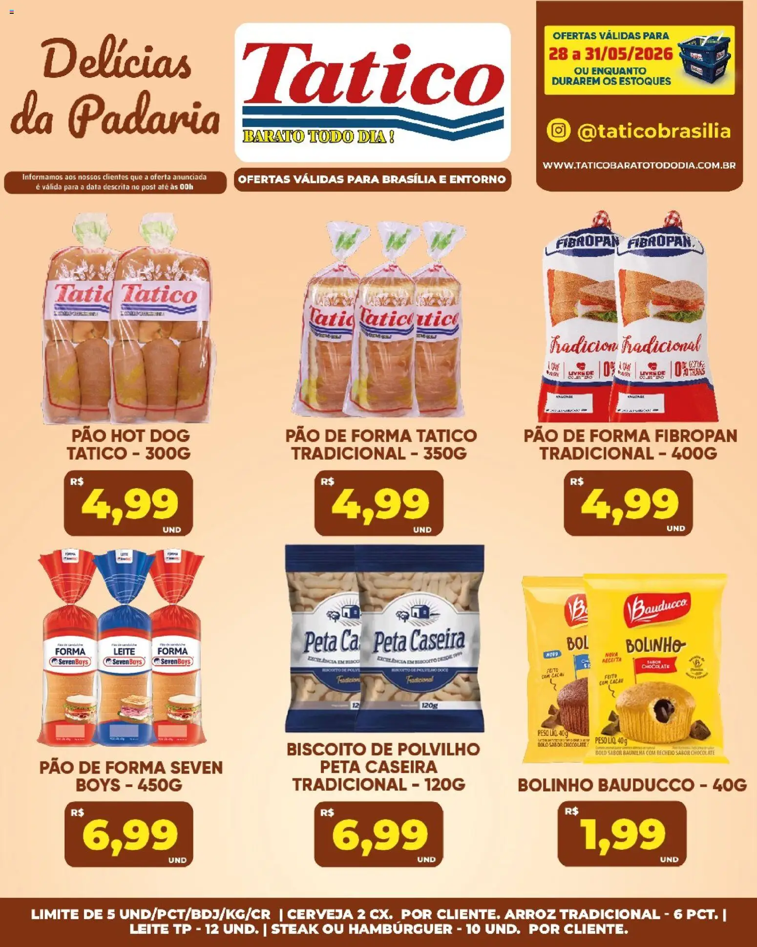 Tatico Folheto - válido de 29.05.2026 | Página: 44 | Produtos: Pão, Chocolate, Cerveja, Hambúrguer