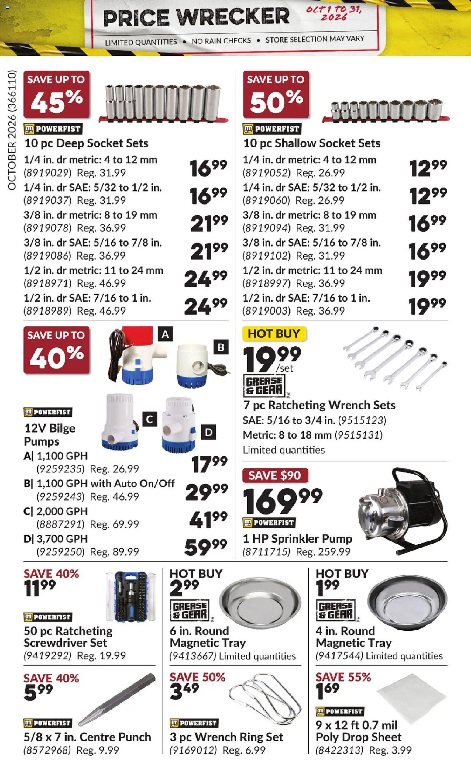 Princess Auto flyer valid from Oct 1, 2026 | Page: 3 | Products: PC, Socket