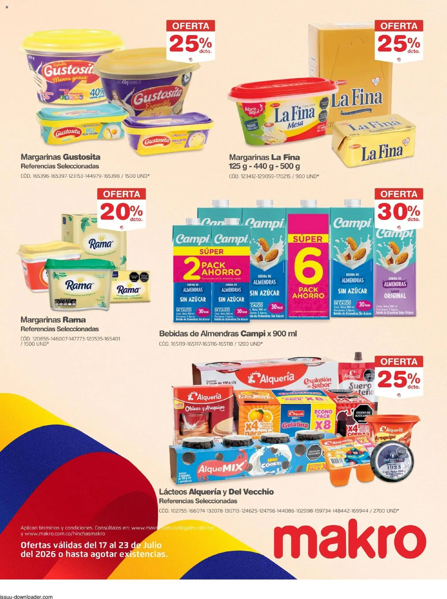 Makro revista - valida desde el 17/07/2026 | Página: 23 | Productos: Almendras, Arequipe, Cocina, Peso