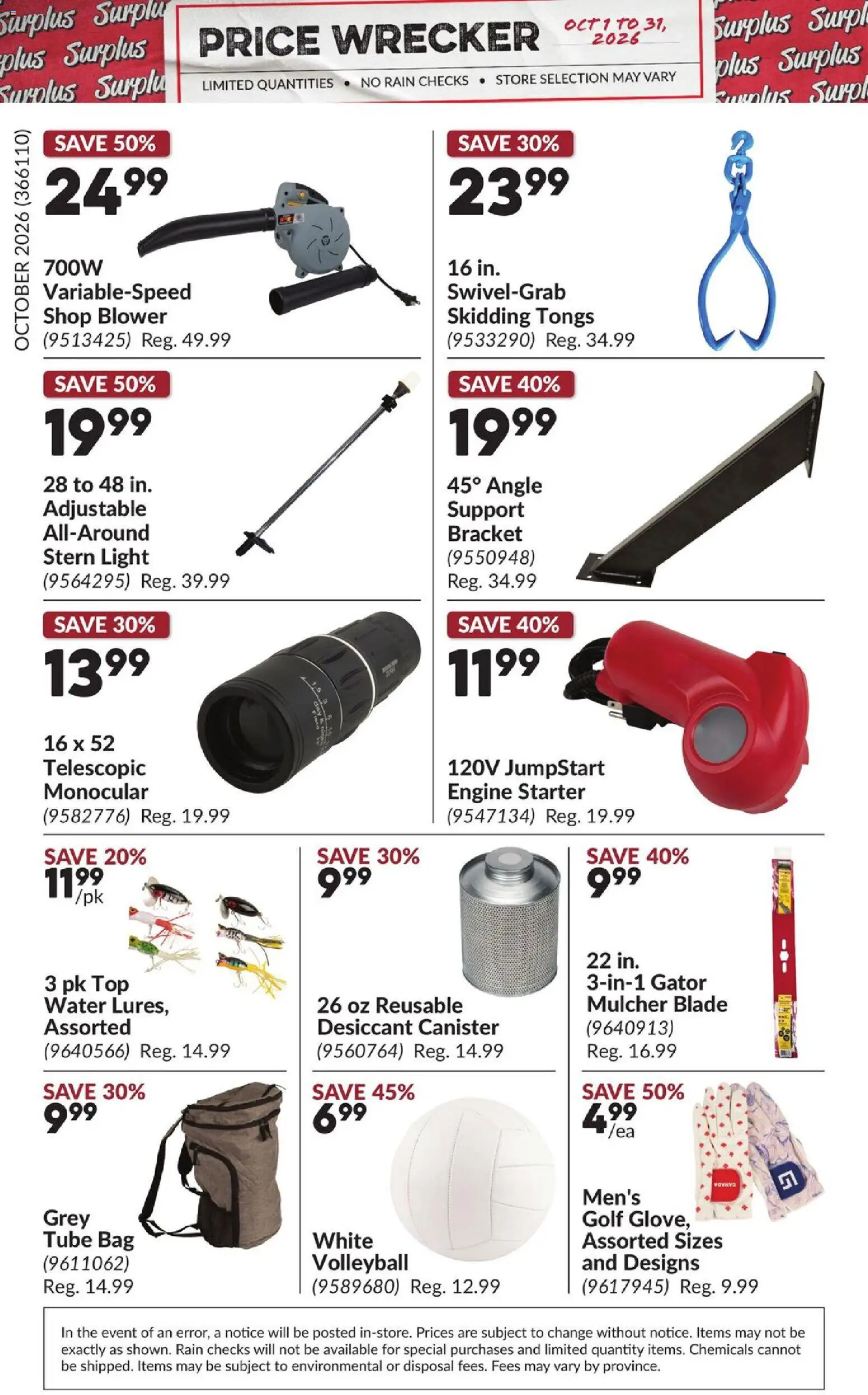 Princess Auto flyer valid from Oct 1, 2026 | Page: 26 | Products: Water, Bag