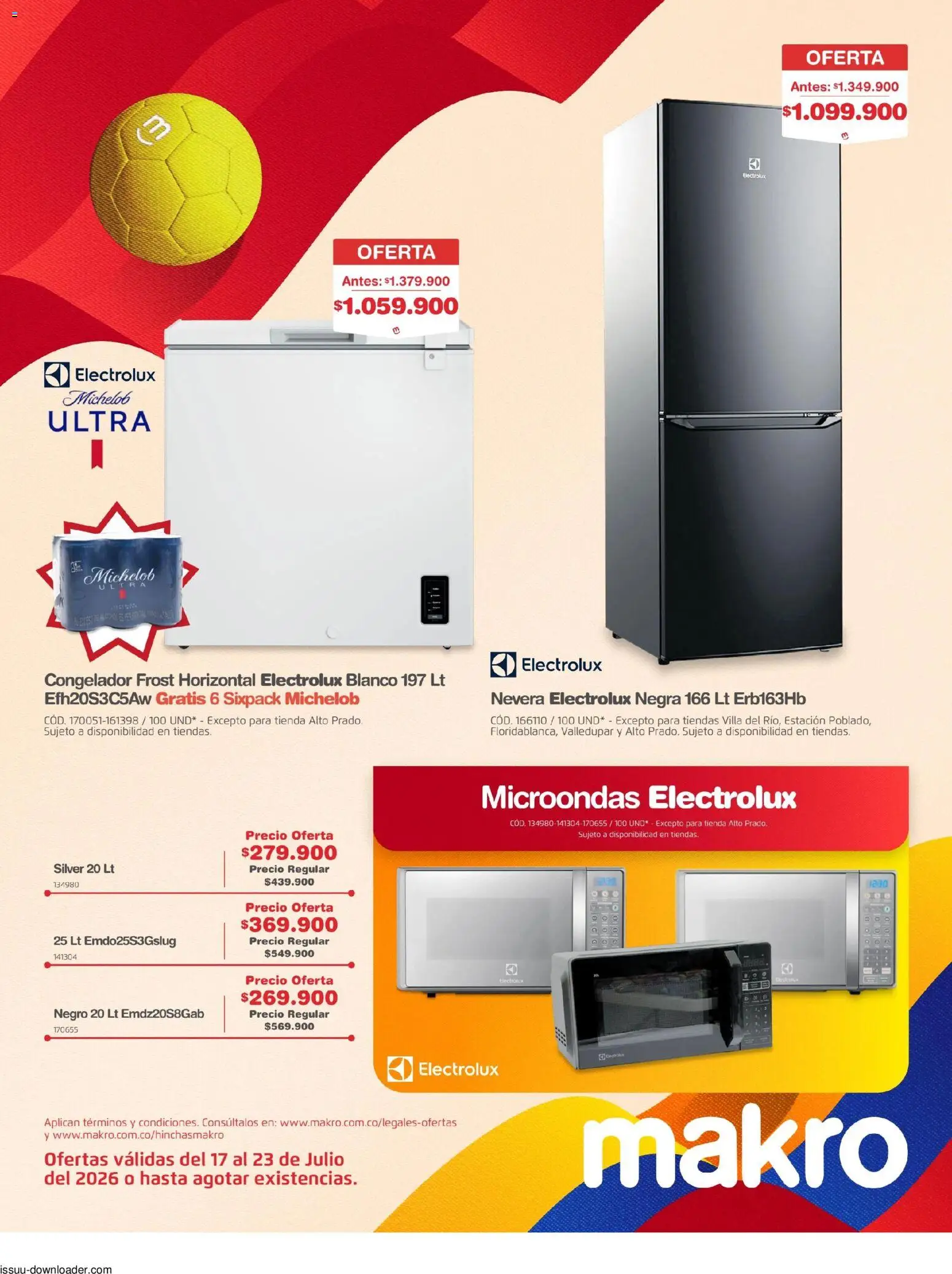 Makro revista - valida desde el 17/07/2026 | Página: 34 | Productos: Congelador, Microondas, Nevera