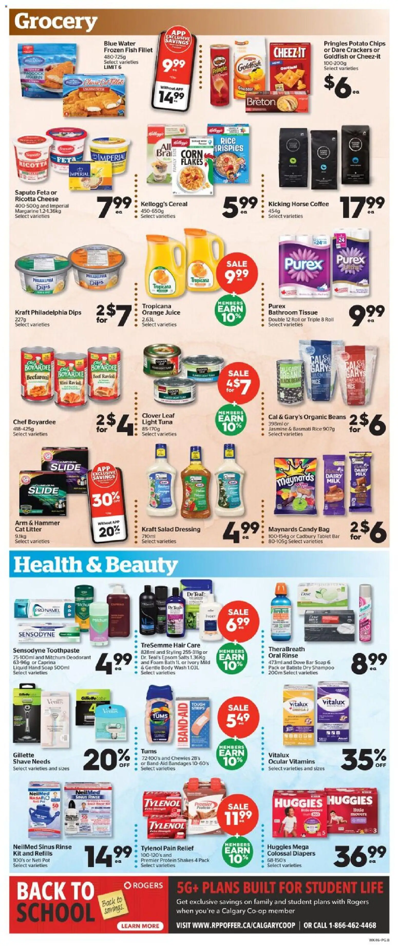 Calgary Co-op flyer valid from Sep 17, 2026 | Page: 8 | Products: Fish, Fish fillet, Beans, Cheese