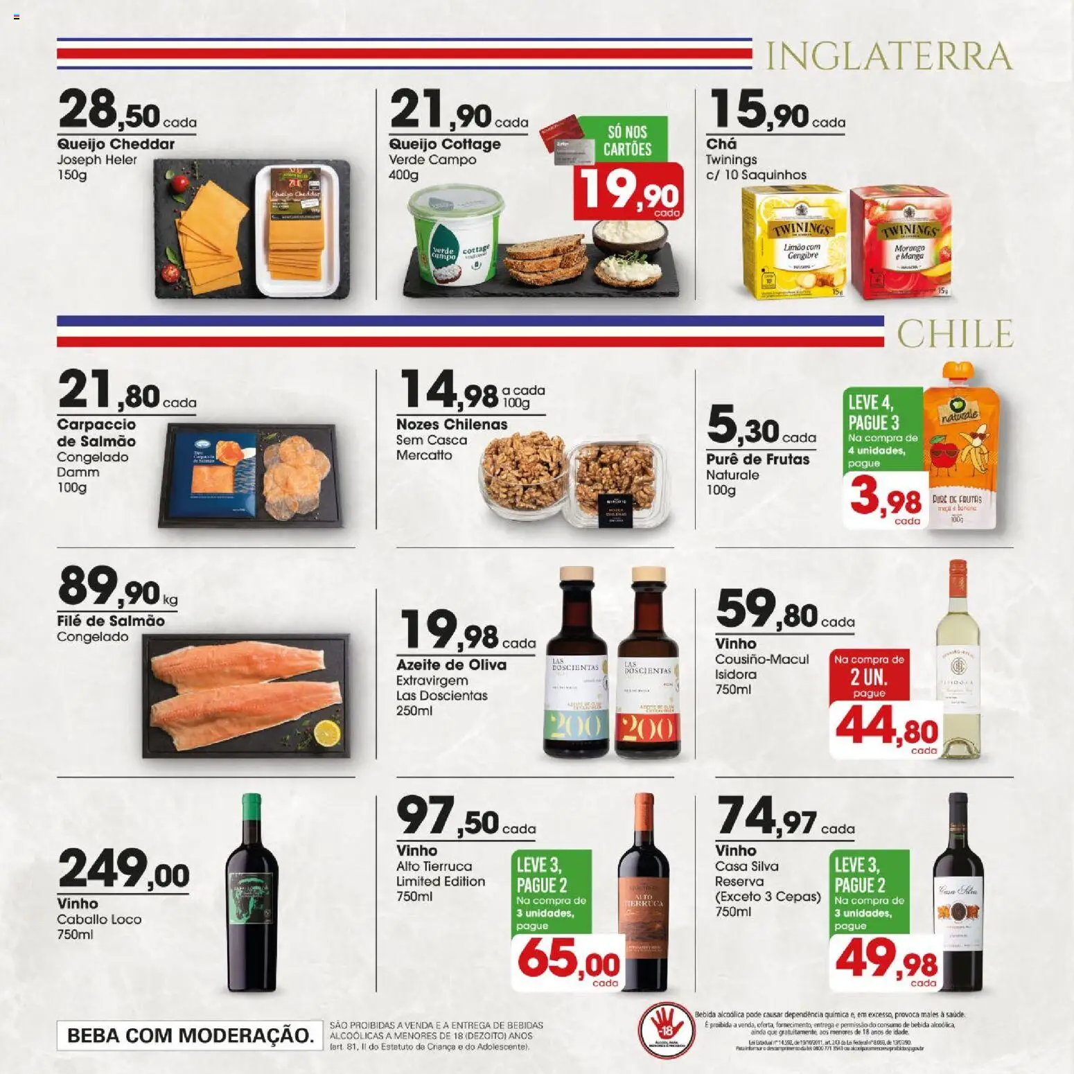 Zaffari Folheto - válido de 06/08/2026 | Página: 12 | Produtos: Salmão, Queijo, Vinho, Azeite