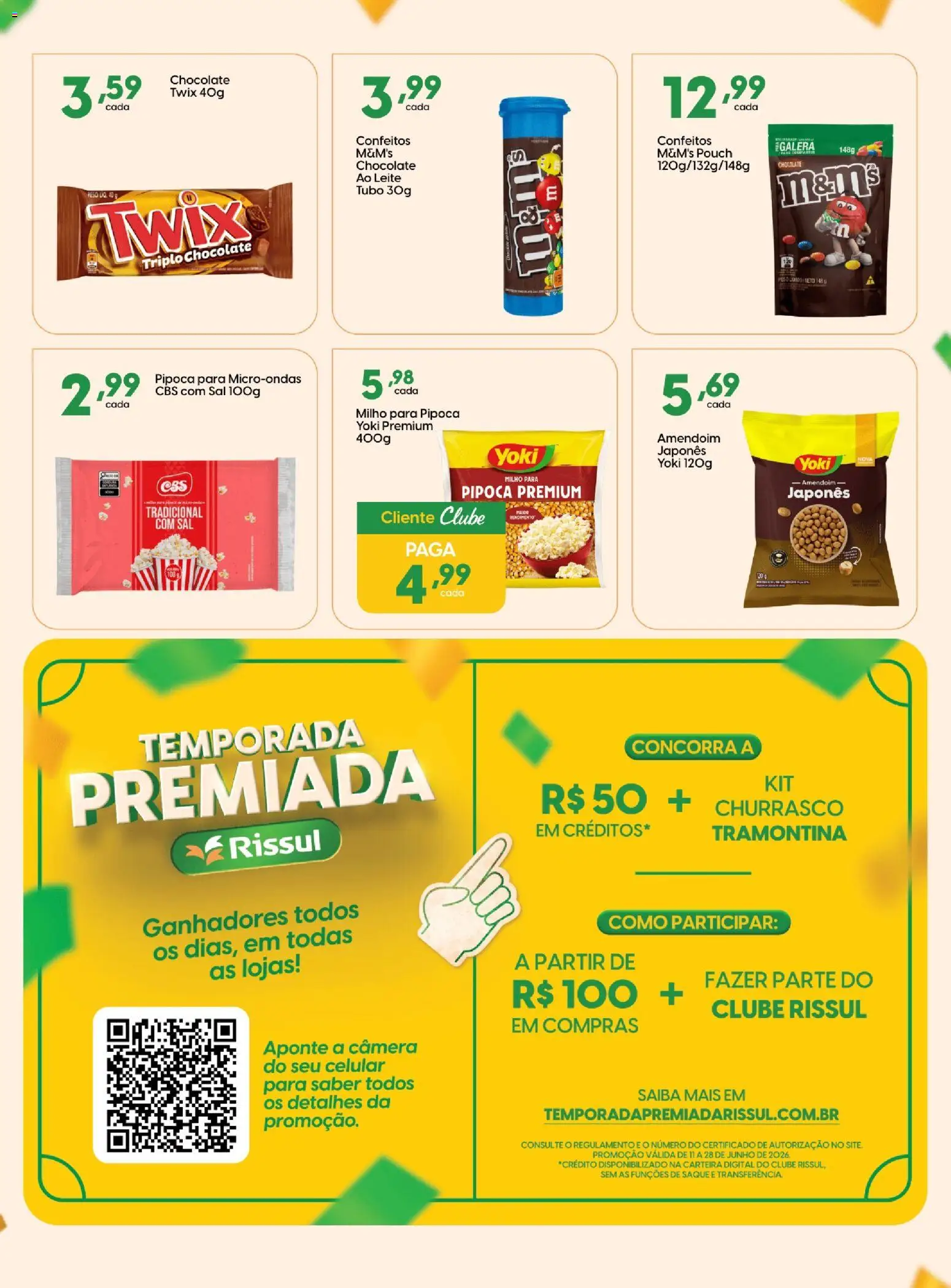 Rissul Folheto - válido de 11.06.2026 | Página: 4 | Produtos: Amendoim, Twix, Chocolate, Carteira