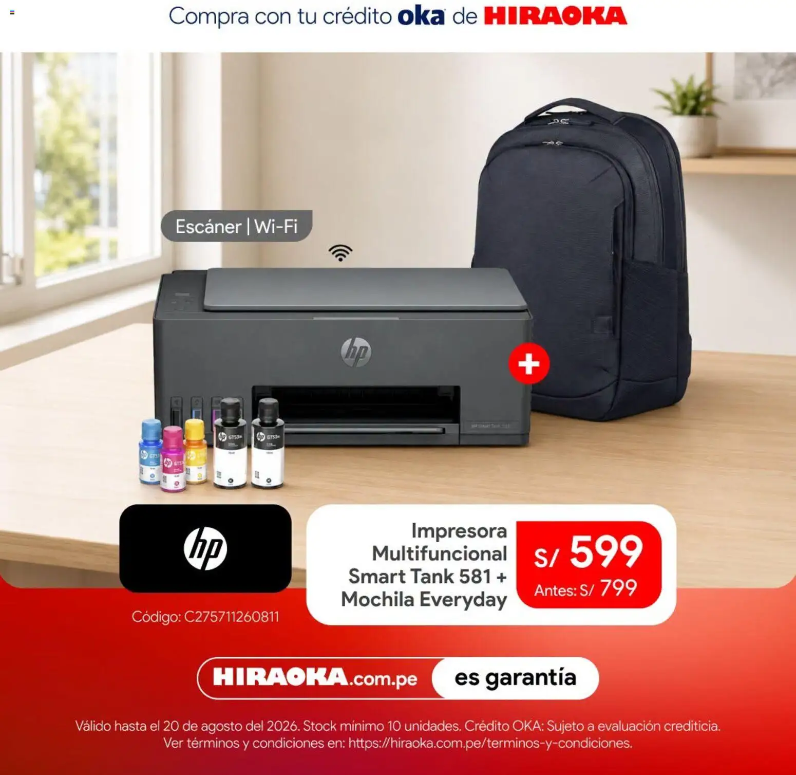 Catálogo Hiraoka válido desde 18/08/2026 | Página: 4 | Productos: Mochila, Impresora