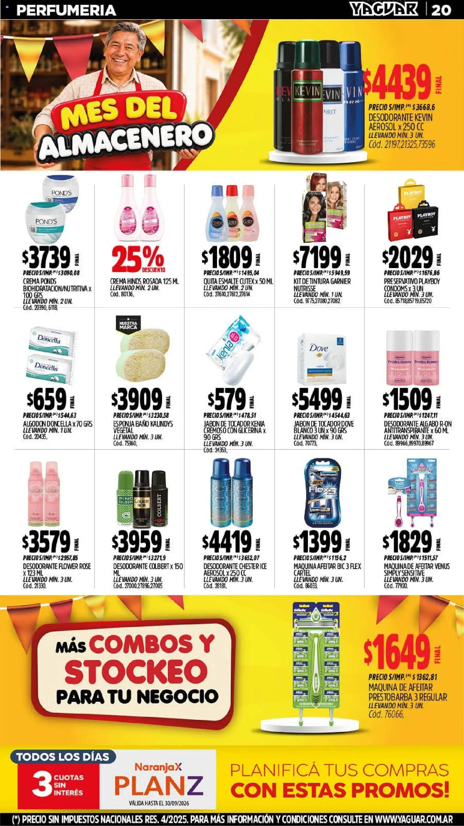 Yaguar - Oferta Semanal Chaco │ válido desde el 14/09/2026 | Página: 20 | Productos: Baño, Desodorante, Antitranspirante, Crema