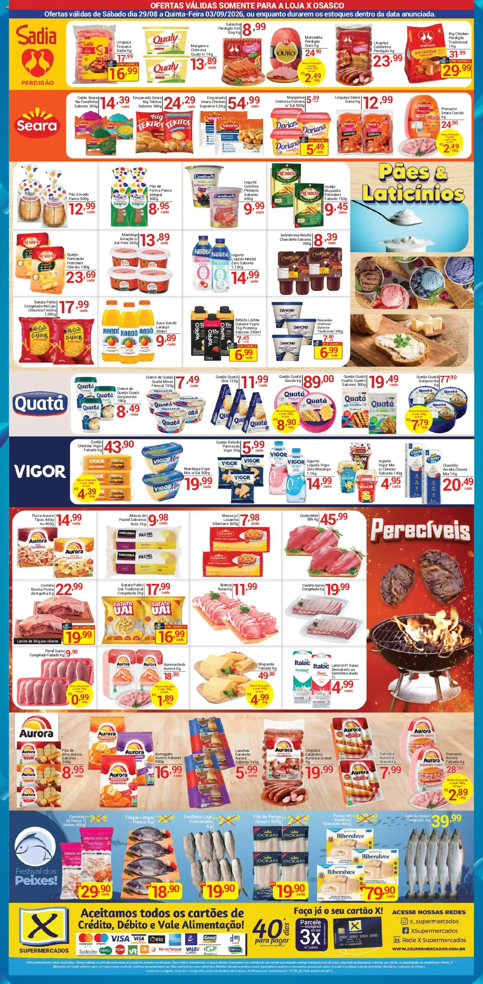 X Supermercados Folheto - válido de 28/08/2026 | Página: 4 | Produtos: Faca, Parmesão, Cheddar, Lasanha