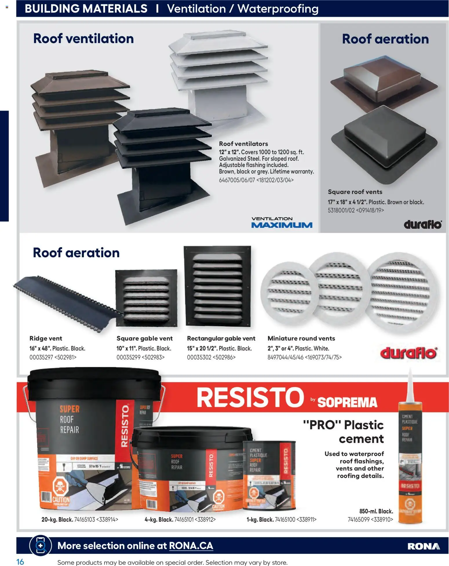 Rona flyer valid from Feb 26, 2026 | Page: 16 | Products: Ridge, Cement