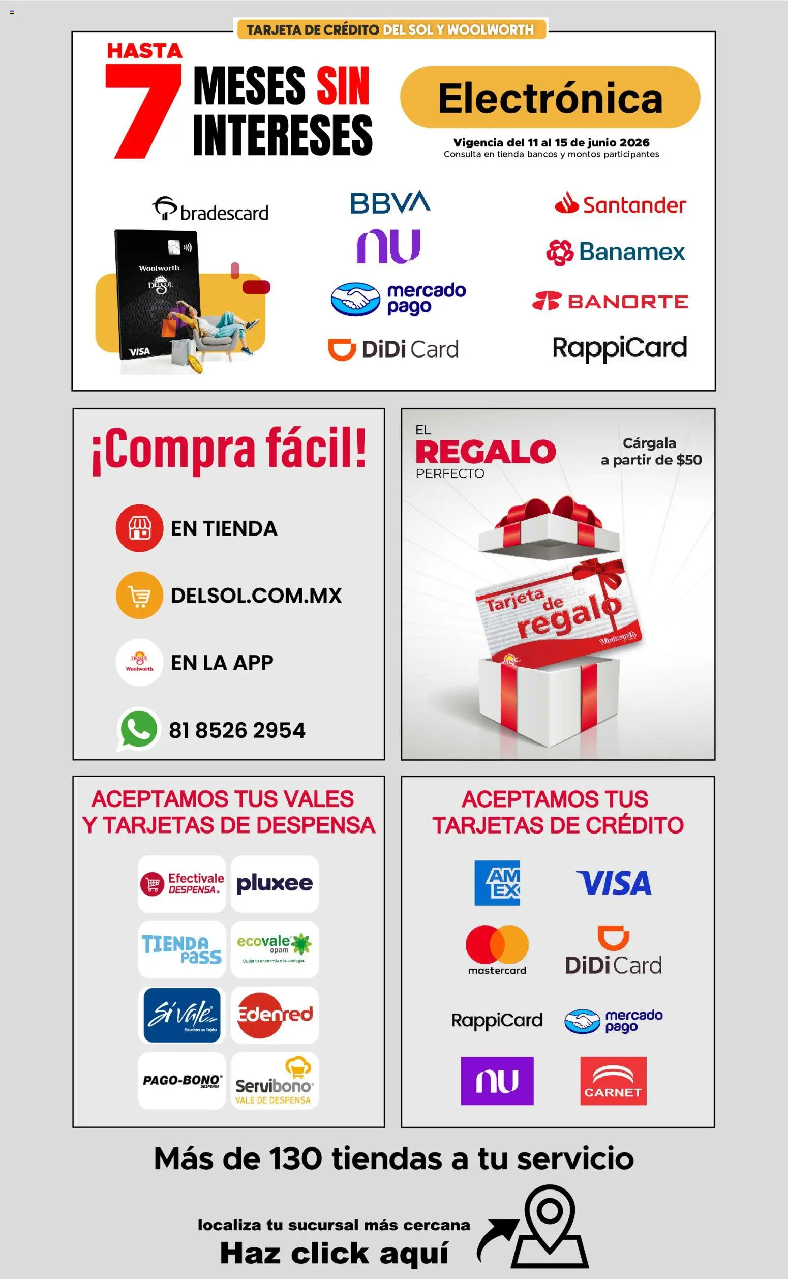 Nuevas ofertas de Del Sol y Woolworth válidas en toda la República Mexicana desde el 11.06.2026. ¡Encuentra las mejores ofertas en Del Sol y Woolworth katalog Zona Collector! | Página: 9