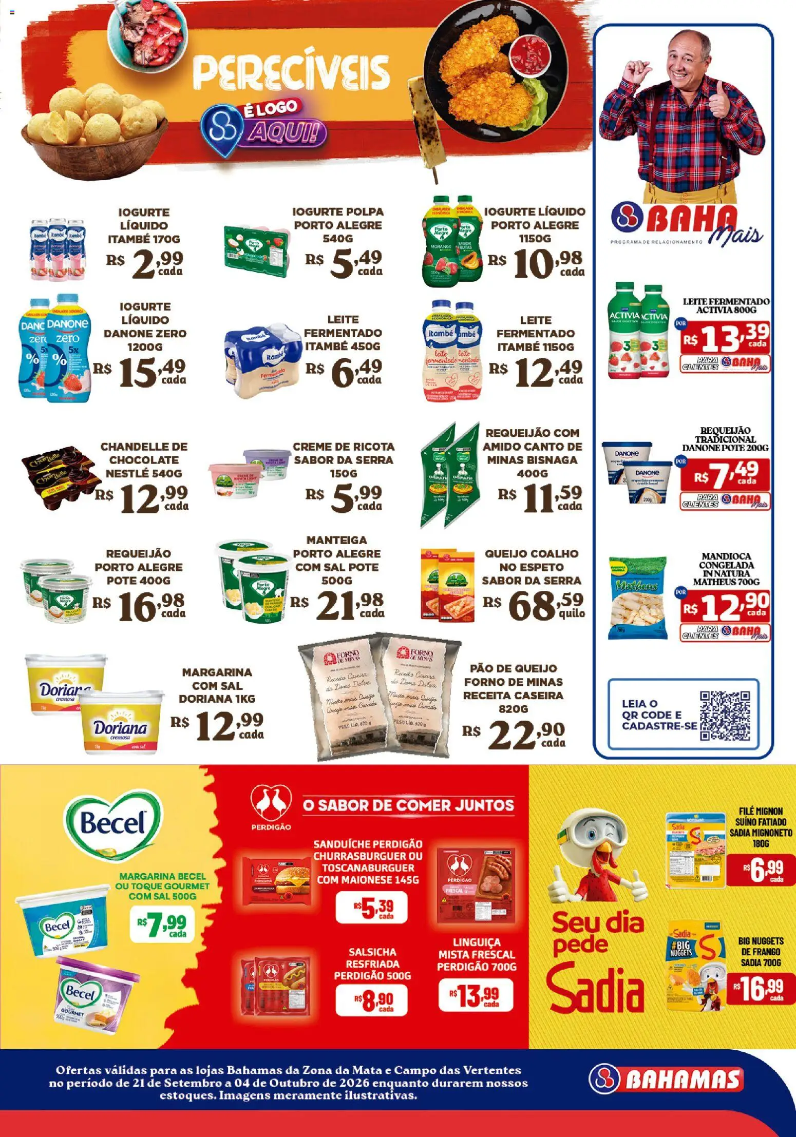 Bahamas Supermercados Folheto - válido de 21/09/2026 | Página: 7 | Produtos: Mandioca, Salsicha, Frango, Pão de queijo