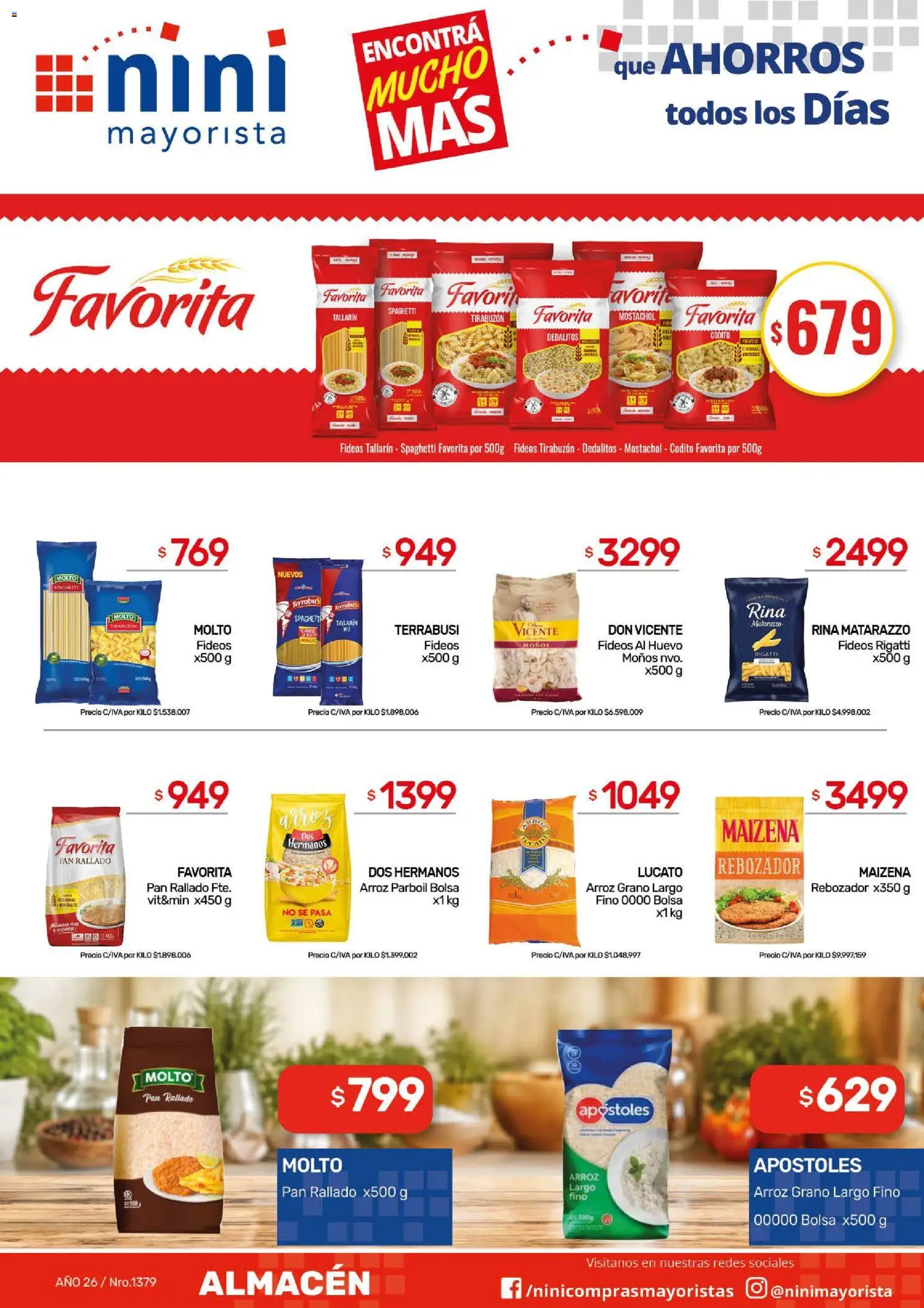 NINI Mayorista catálogo │ válido desde el 28/09/2026 | Página: 27 | Productos: Bolsa, Huevo, Fideos, Spaghetti