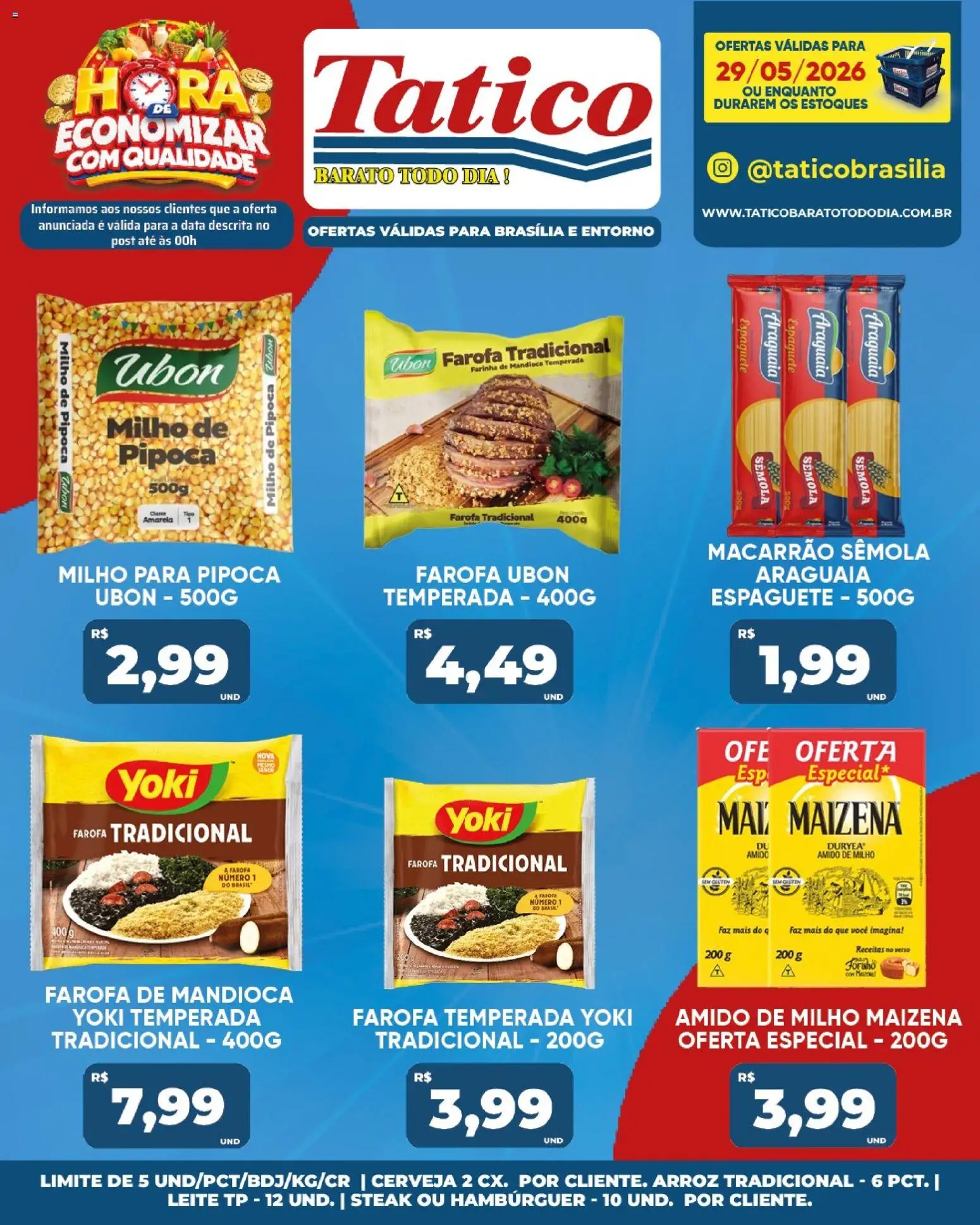 Tatico Folheto - válido de 29.05.2026 | Página: 20 | Produtos: Farinha de mandioca, Cerveja, Farofa, Pipoca