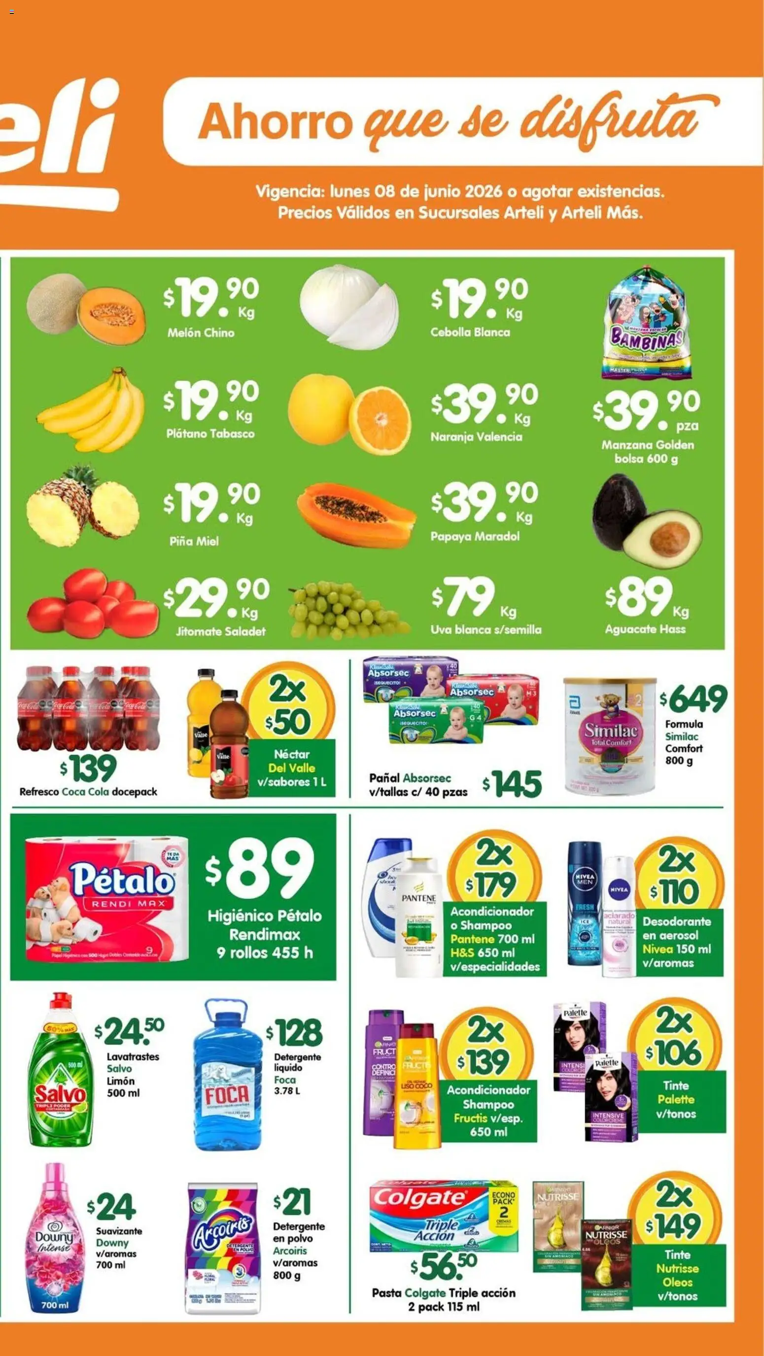 Nuevas ofertas de Arteli válidas en toda la República Mexicana desde el 08.06.2026. ¡Encuentra las mejores ofertas en Arteli folleto Tuxpan! | Página: 2 | Productos: Detergente, Limón, Polvo, Acondicionador