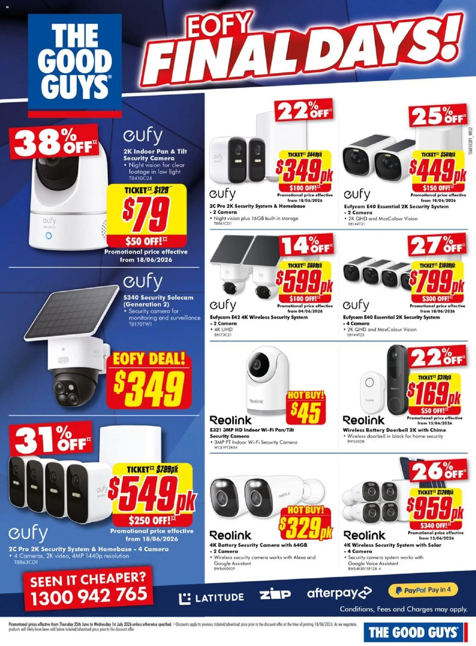 The Good Guys catalogue - valid from 25/06/2026 | Page: 8 | Products: Battery, Light, Doorbell, Camera