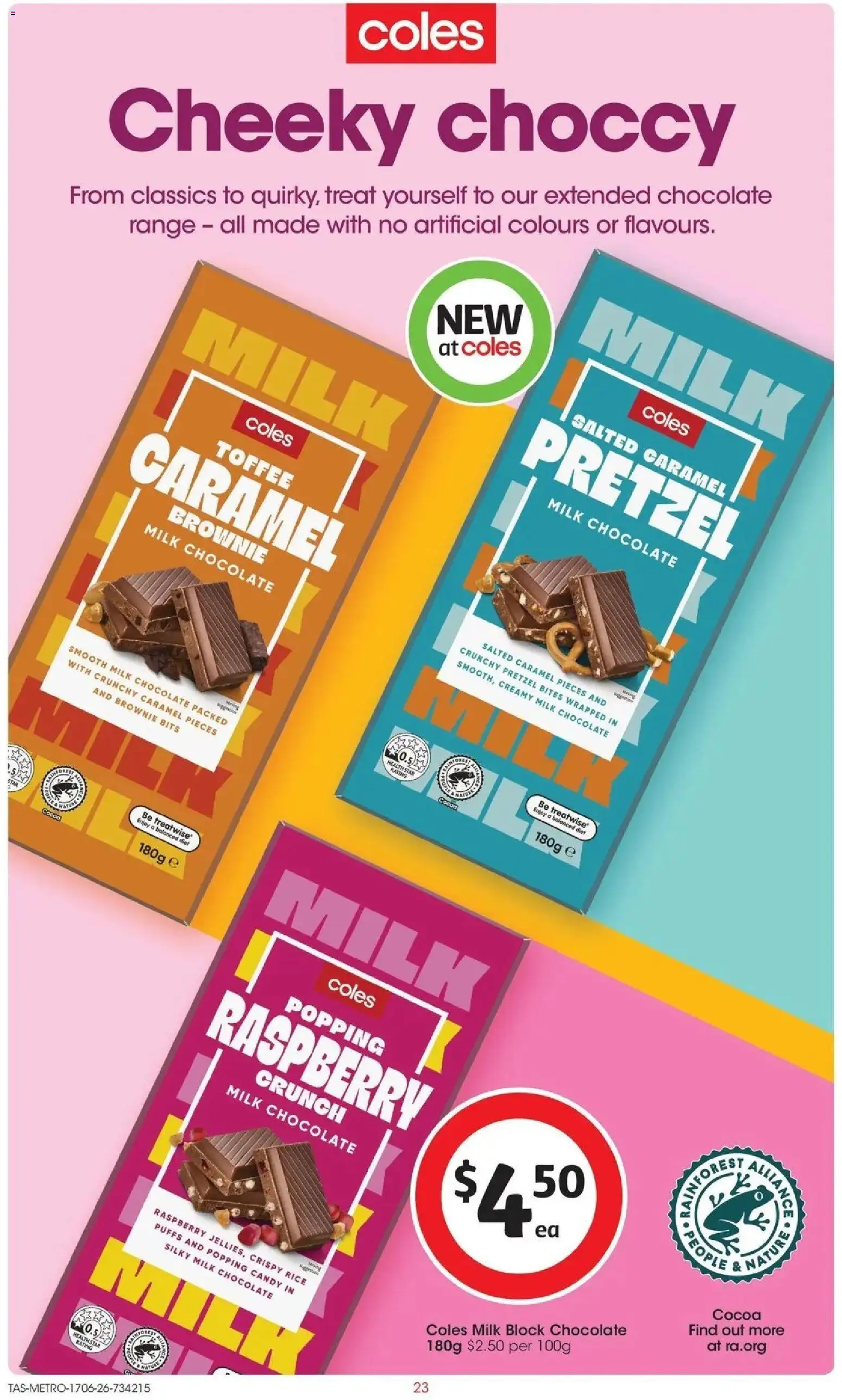 Coles catalogue - valid from 16.06.2026 | Page: 23 | Products: Cocoa, Milk, Chocolate, Raspberry