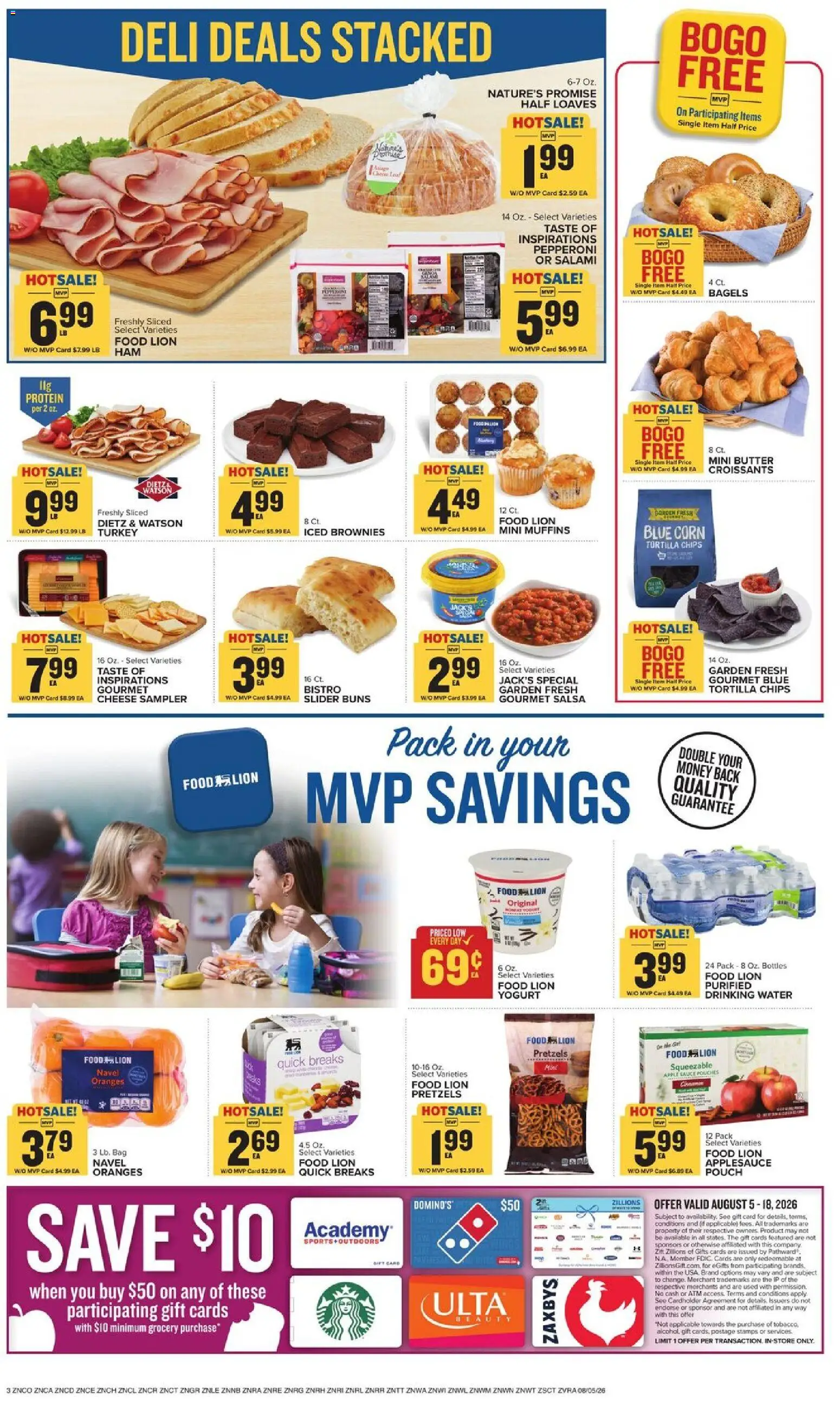 Food Lion Weekly Ad - valid from 08/05/2026 | Page: 5 | Products: Yogurt, Salami, Oranges, Chips