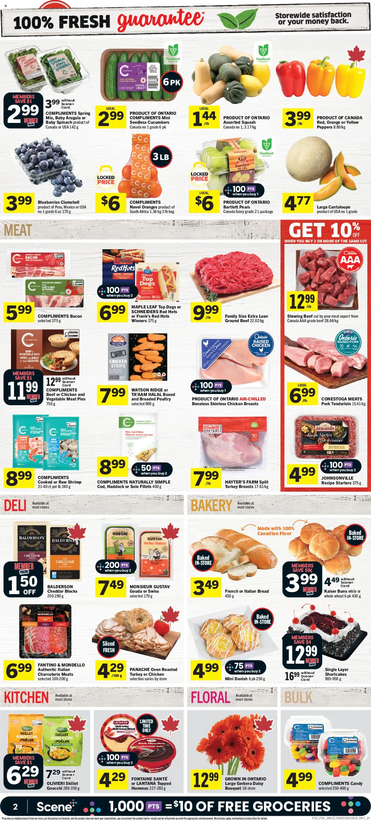 Foodland flyer valid from Oct 1, 2026 | Page: 3 | Products: Cucumbers, Bacon, Bag, Ridge