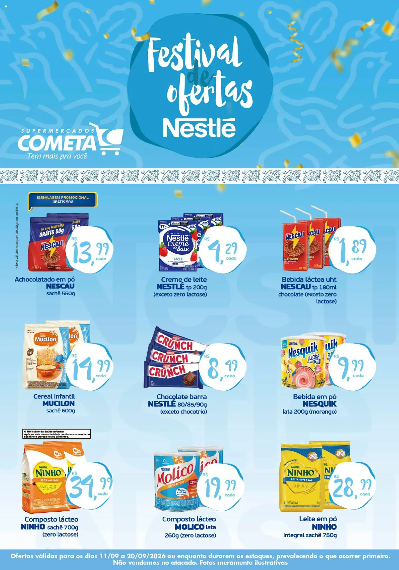 Cometa Supermercados Folheto - válido de 11/09/2026 | Página: 1 | Produtos: Leite integral, Nescau, Achocolatado, Bebida