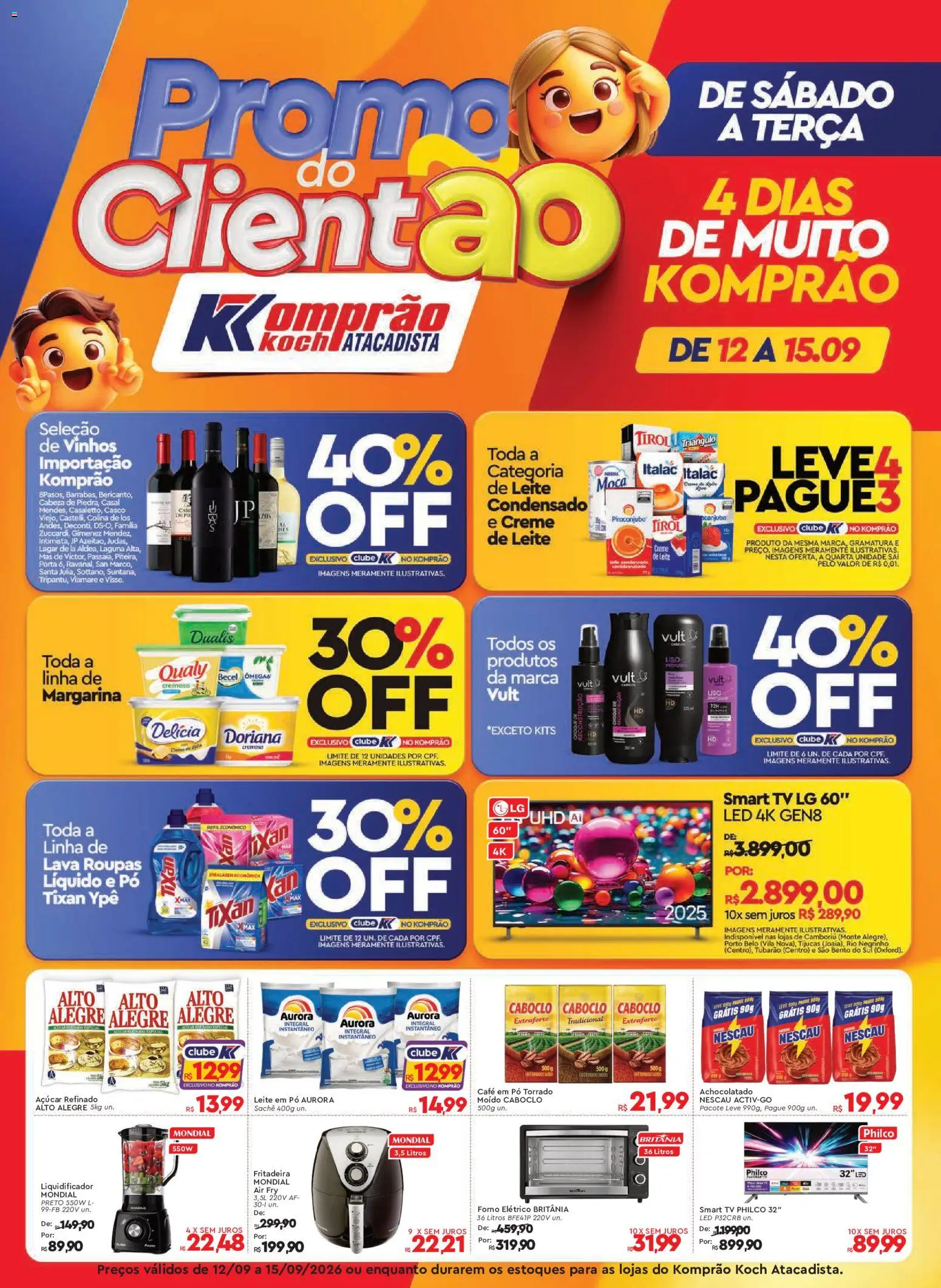 Komprao Atacadista Folheto - válido de 12/09/2026 | Página: 1 | Produtos: Forno, Doriana, Liquidificador, Creme