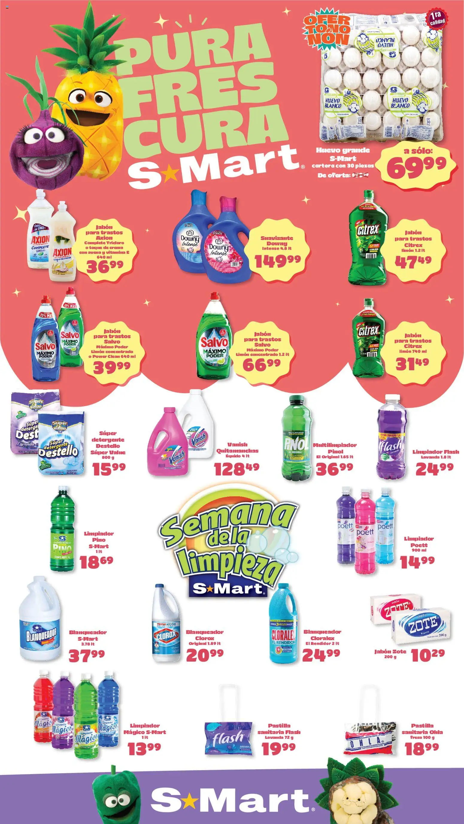 Nuevas ofertas de S-Mart válidas en toda la República Mexicana desde el 01.05.2026. ¡Encuentra las mejores ofertas en S-Mart folleto Ofertas de feria Nuevo Laredo ! | Página: 1 | Productos: Avena, Huevo, Limpiador, Jabón