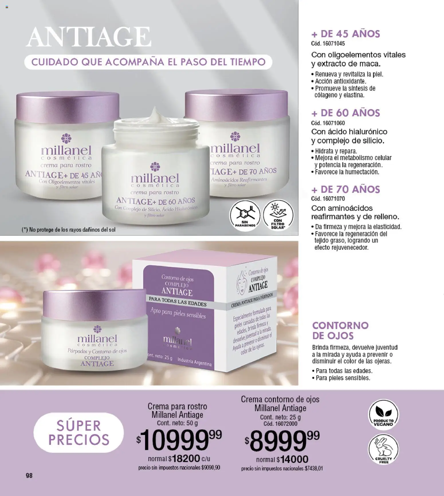 Millanel - Catálogo │ válido desde el 25.05.2026 | Página: 98 | Productos: Contorno de ojos, Contorno, Crema