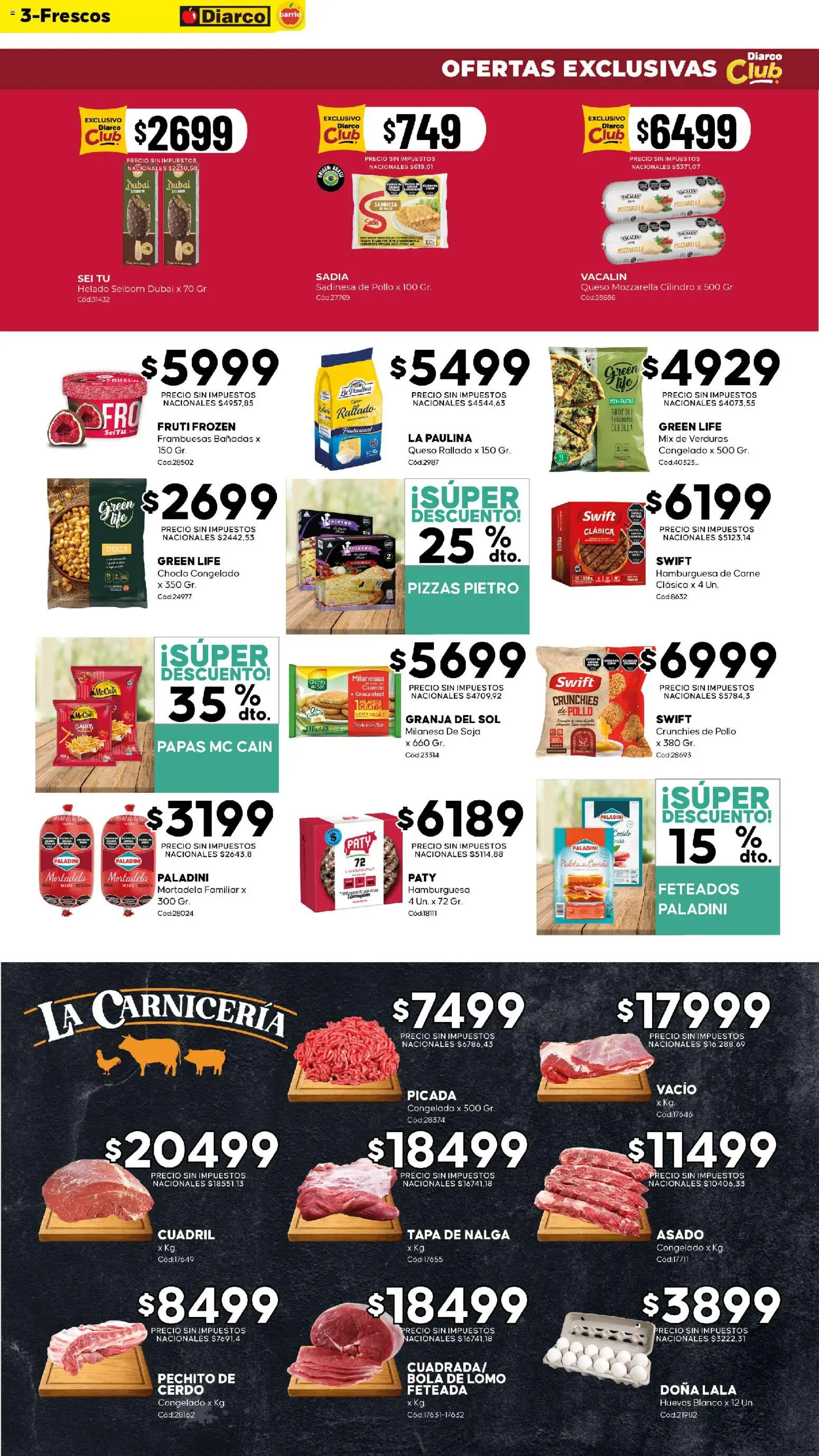 Diarco - Ofertas Diarco Barrio │ válido desde el 10/08/2026 | Página: 3 | Productos: Helado, Milanesas, Cuadril, Cerdo