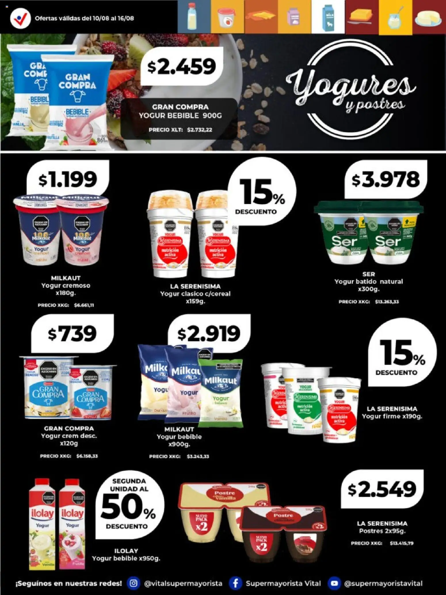 Vital - Especial de frescos │ válido desde el 10/08/2026 | Página: 4 | Productos: Yogur, Postre, Yogur cremoso