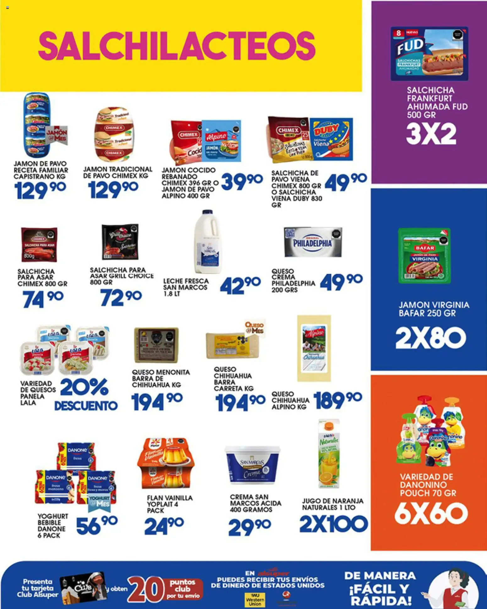 Nuevas ofertas de Alsuper válidas en toda la República Mexicana desde el 29.05.2026. ¡Encuentra las mejores ofertas en Alsuper folleto Zacatecas! | Página: 3 | Productos: Salchicha, Crema, Jamón, Jugo