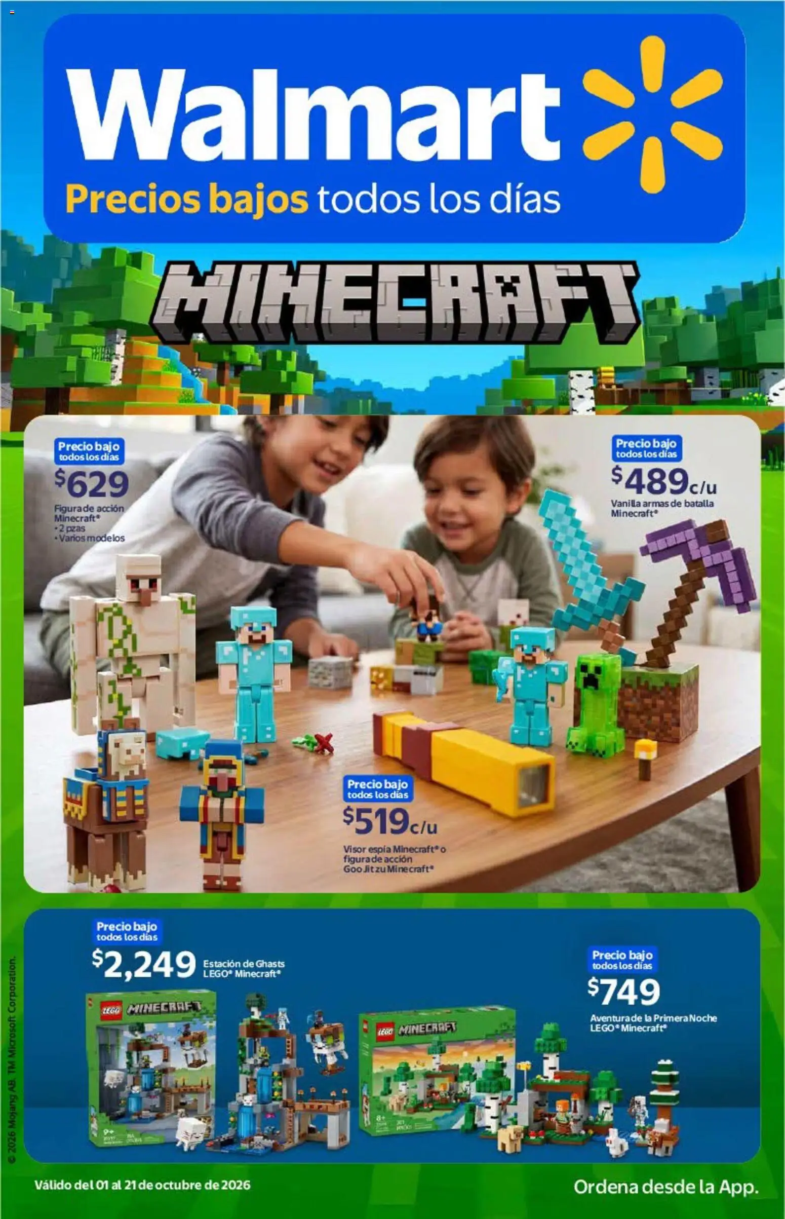 Nuevas ofertas de Walmart válidas en toda la República Mexicana desde el 01/10/2026. ¡Encuentra las mejores ofertas en Walmart folleto Minecraft! | Página: 1