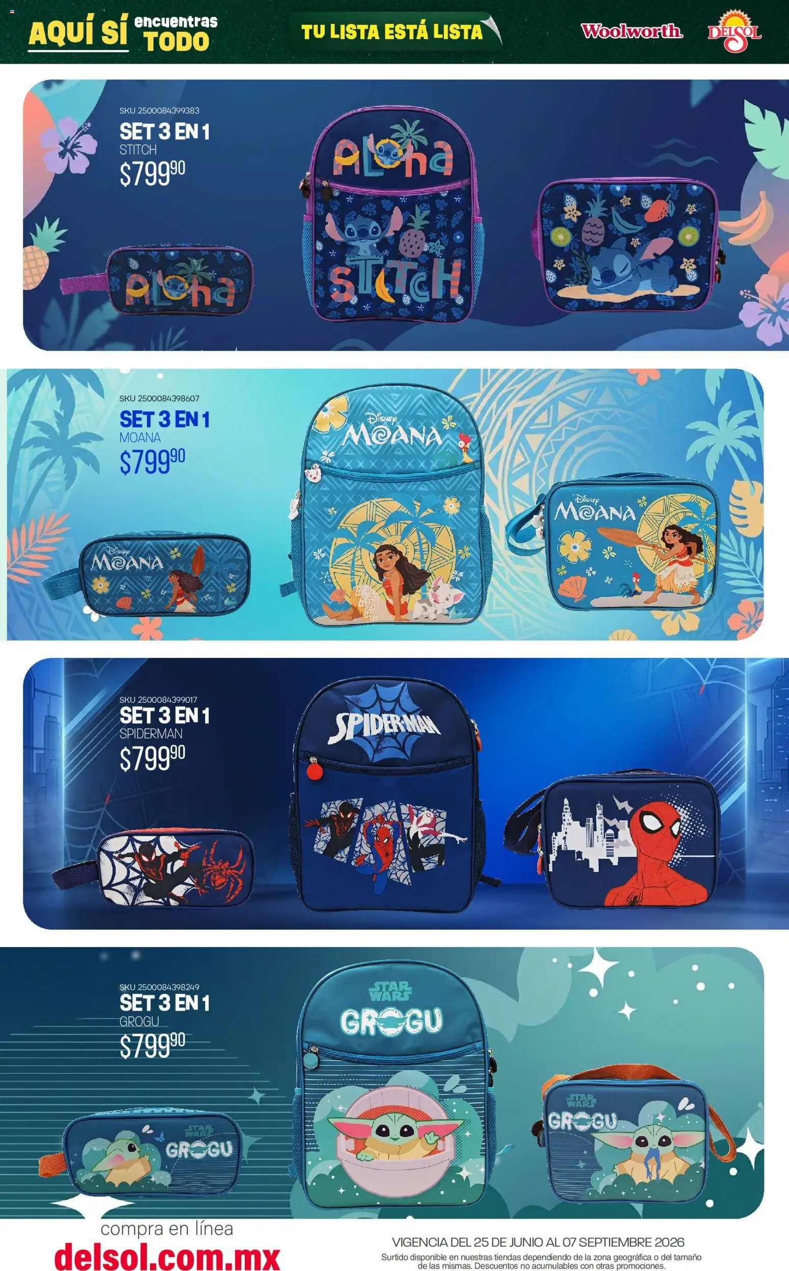 Nuevas ofertas de Del Sol y Woolworth válidas en toda la República Mexicana desde el 25/06/2026. ¡Encuentra las mejores ofertas en Del Sol y Woolworth catálogo Back To School! | Página: 37
