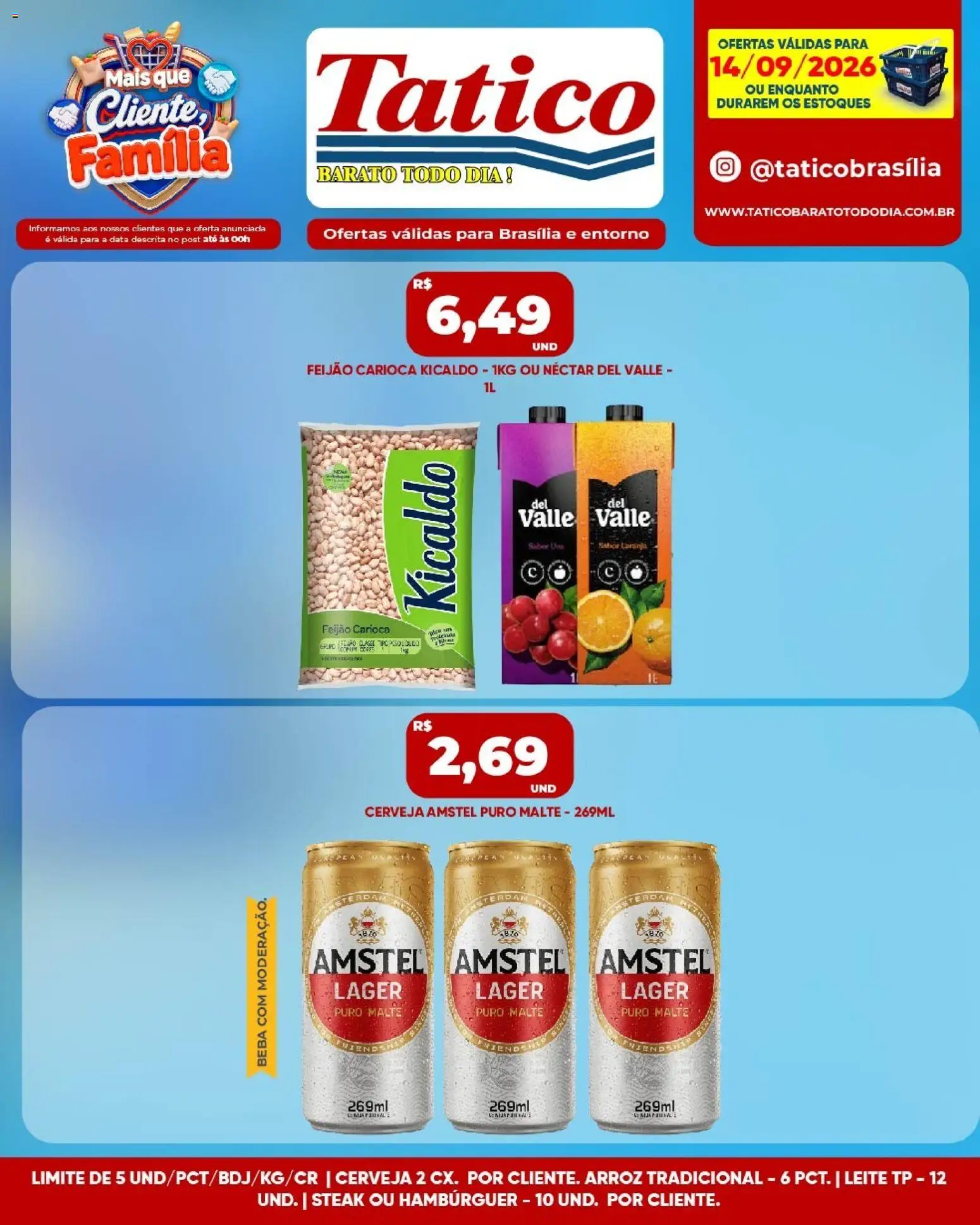 Tatico Folheto - válido de 14/09/2026 | Página: 2 | Produtos: Feijão, Steak, Uva, Arroz