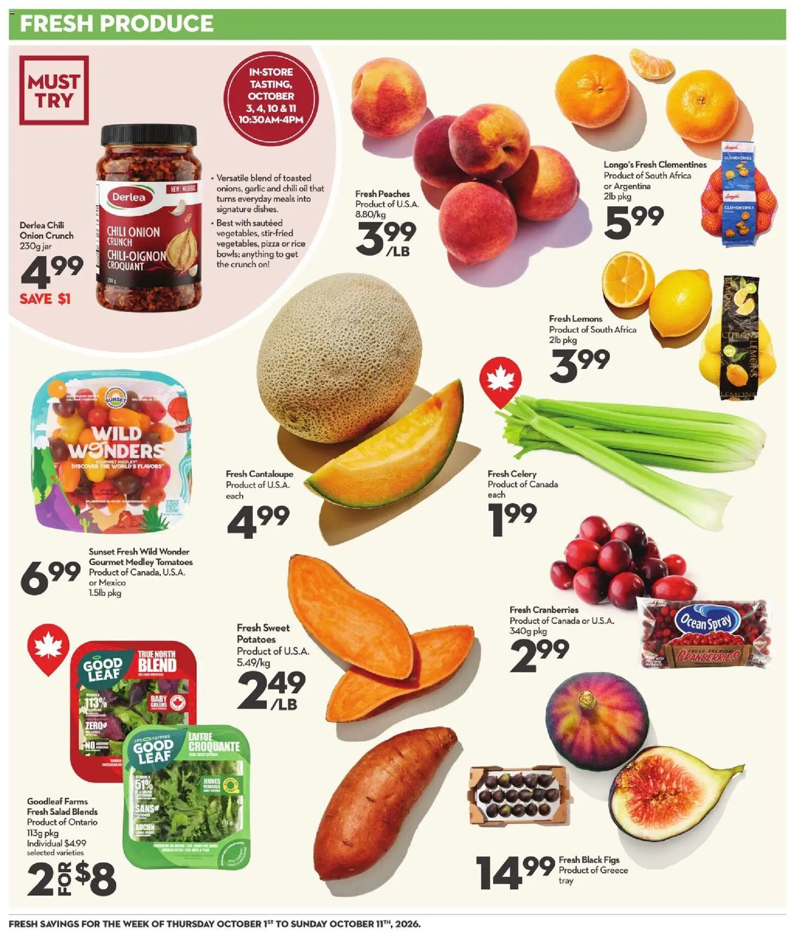 Longo's flyer valid from Oct 1, 2026 | Page: 6 | Products: Rice, Chili, Oil, Pizza