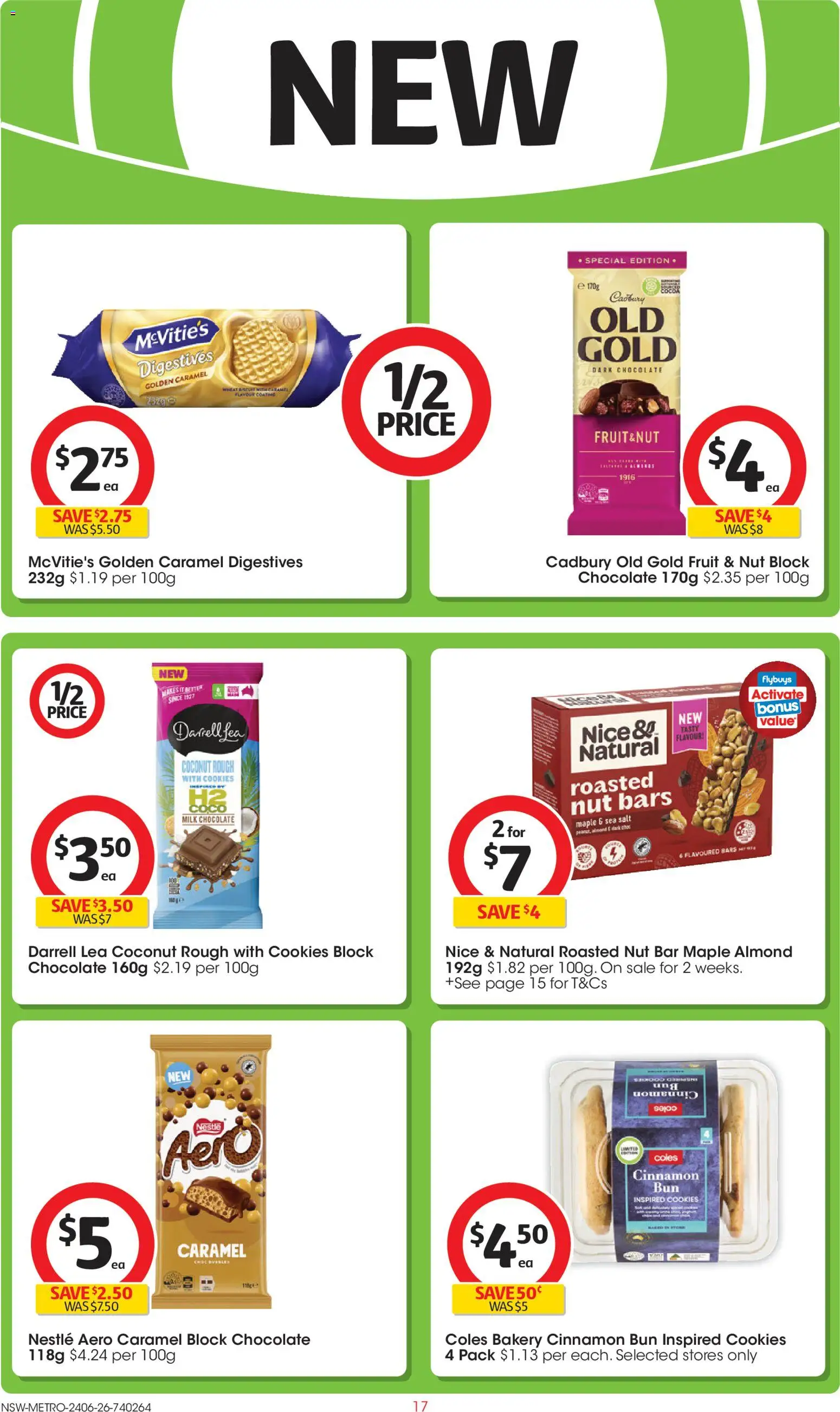 Coles catalogue - valid from 24/06/2026 | Page: 17 | Products: Milk, Chocolate, Salt, Bakery