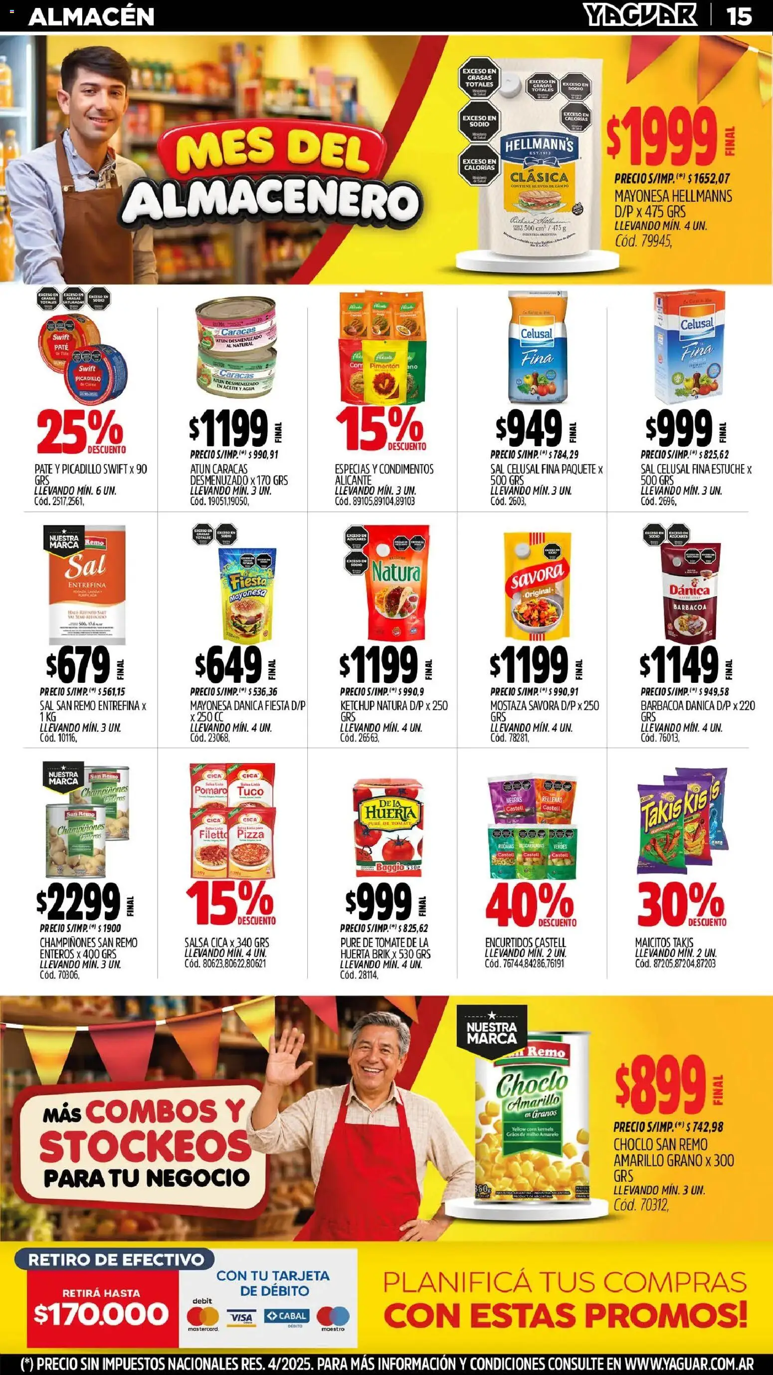 Yaguar - Oferta Semanal Córdoba │ válido desde el 31/08/2026 | Página: 15 | Productos: Choclo, Mayonesa, Pimentón, Agua