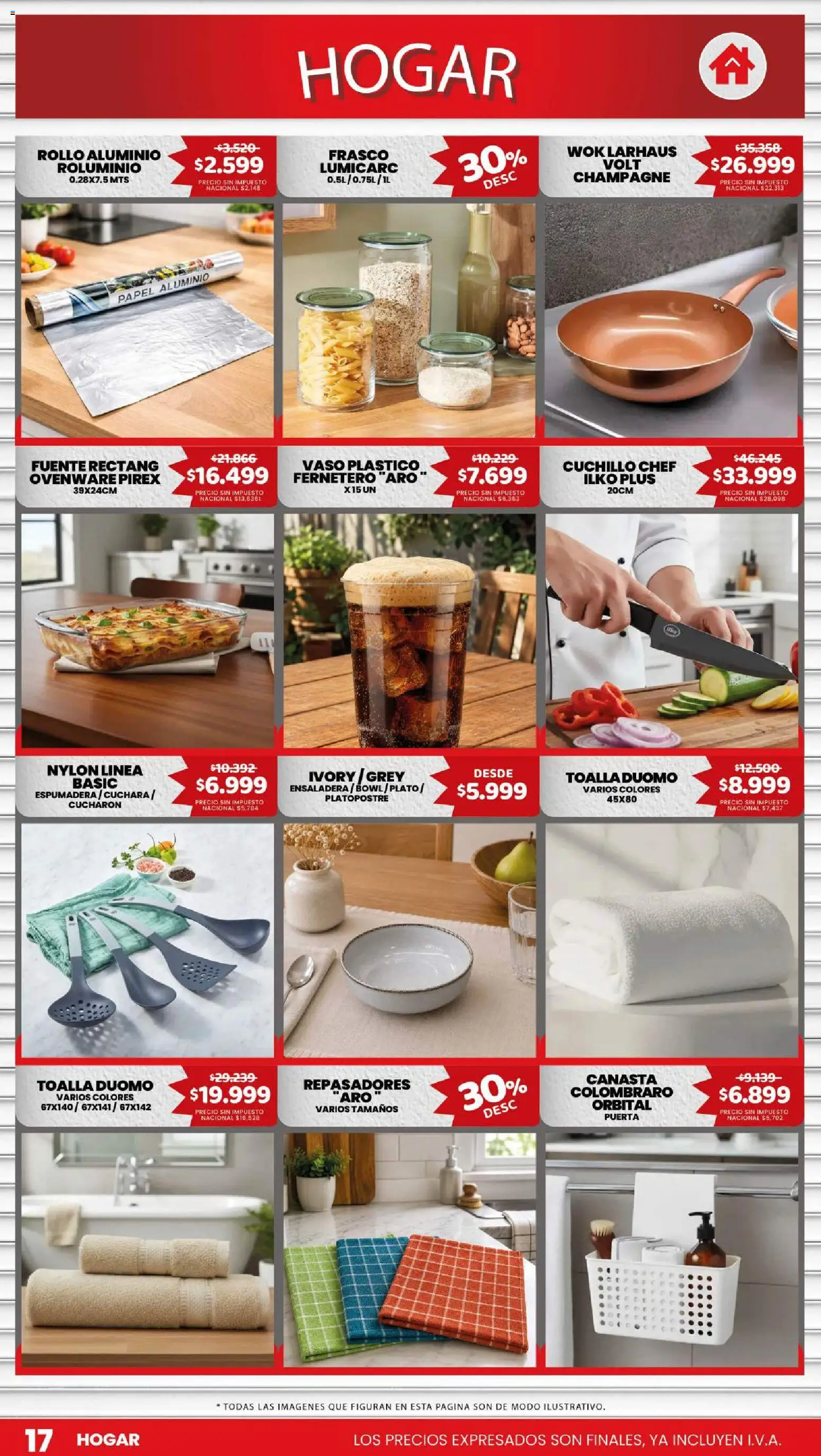 Makro makro alcahza │ válido desde el 13/08/2026 | Página: 17 | Productos: Toalla, Cuchillo, Cucharon, Canasta