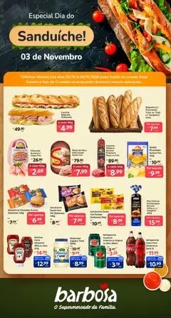 Barbosa Supermercados ofertas Dia do Sanduiche - Pré-Visualização do folheto da loja Barbosa Supermercados, válido de 30/10/2026
