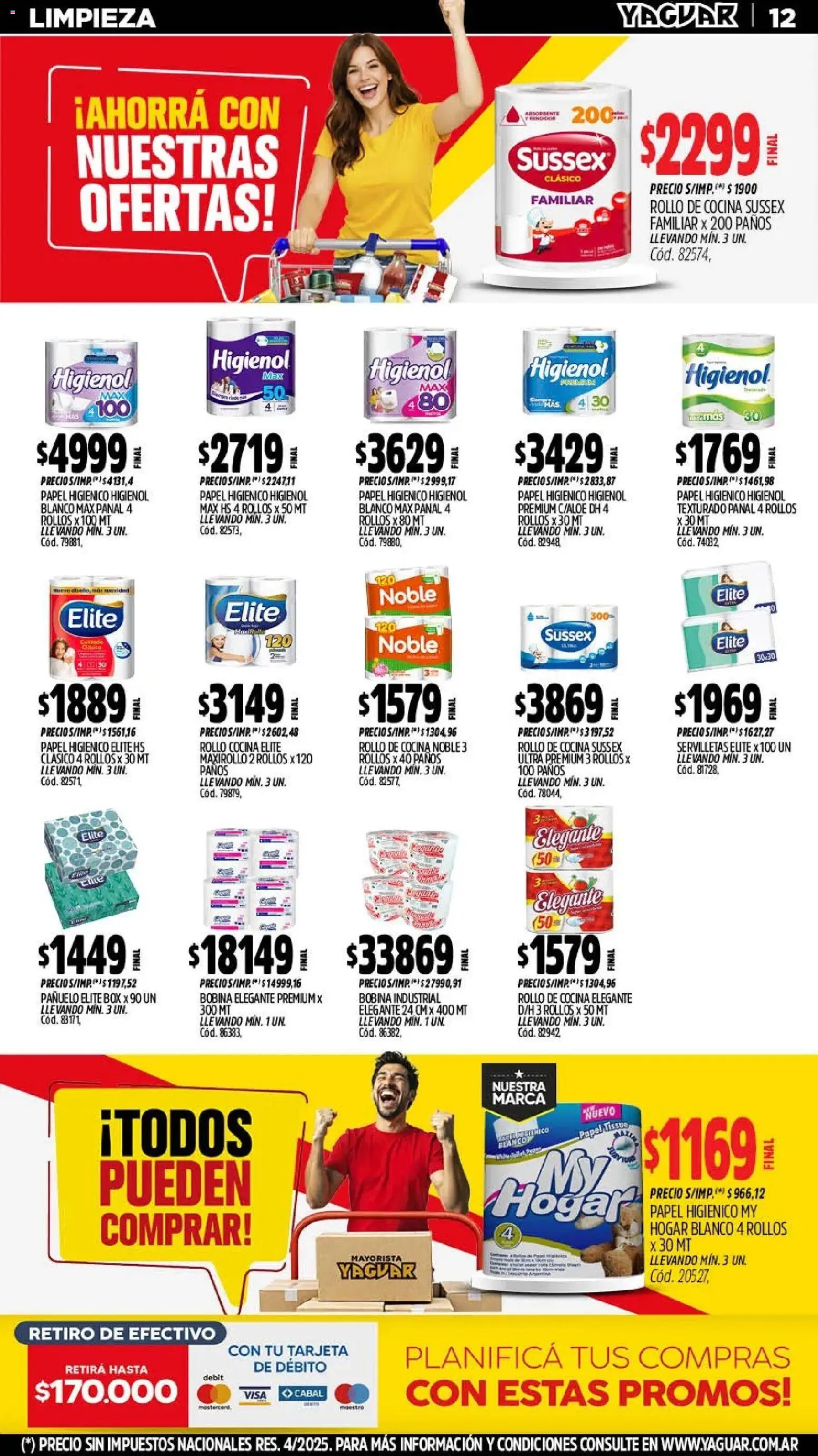 Yaguar - Oferta Semanal San Juan │ válido desde el 11.05.2026 | Página: 12 | Productos: Papel higiénico, Pañuelo, Cocina, Servilletas